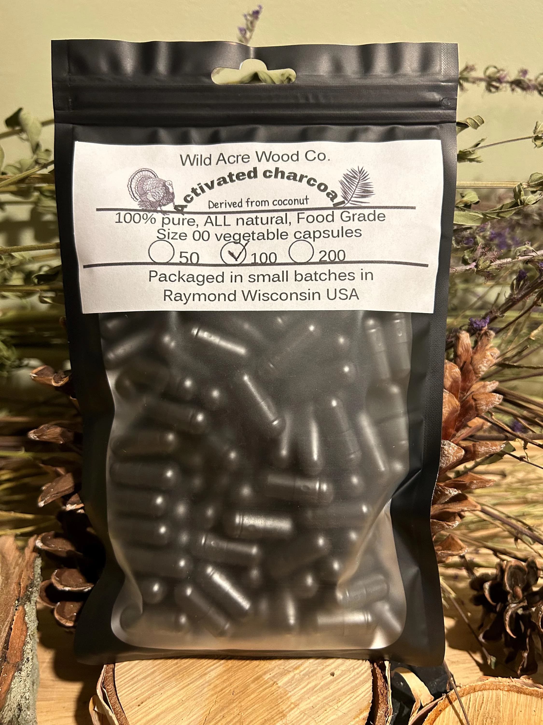 ORGANIC activated charcoal LARGE dose 700 mg capsules derived from organic coconut | Herbal supplement | 100% ALL natural vegan food powder