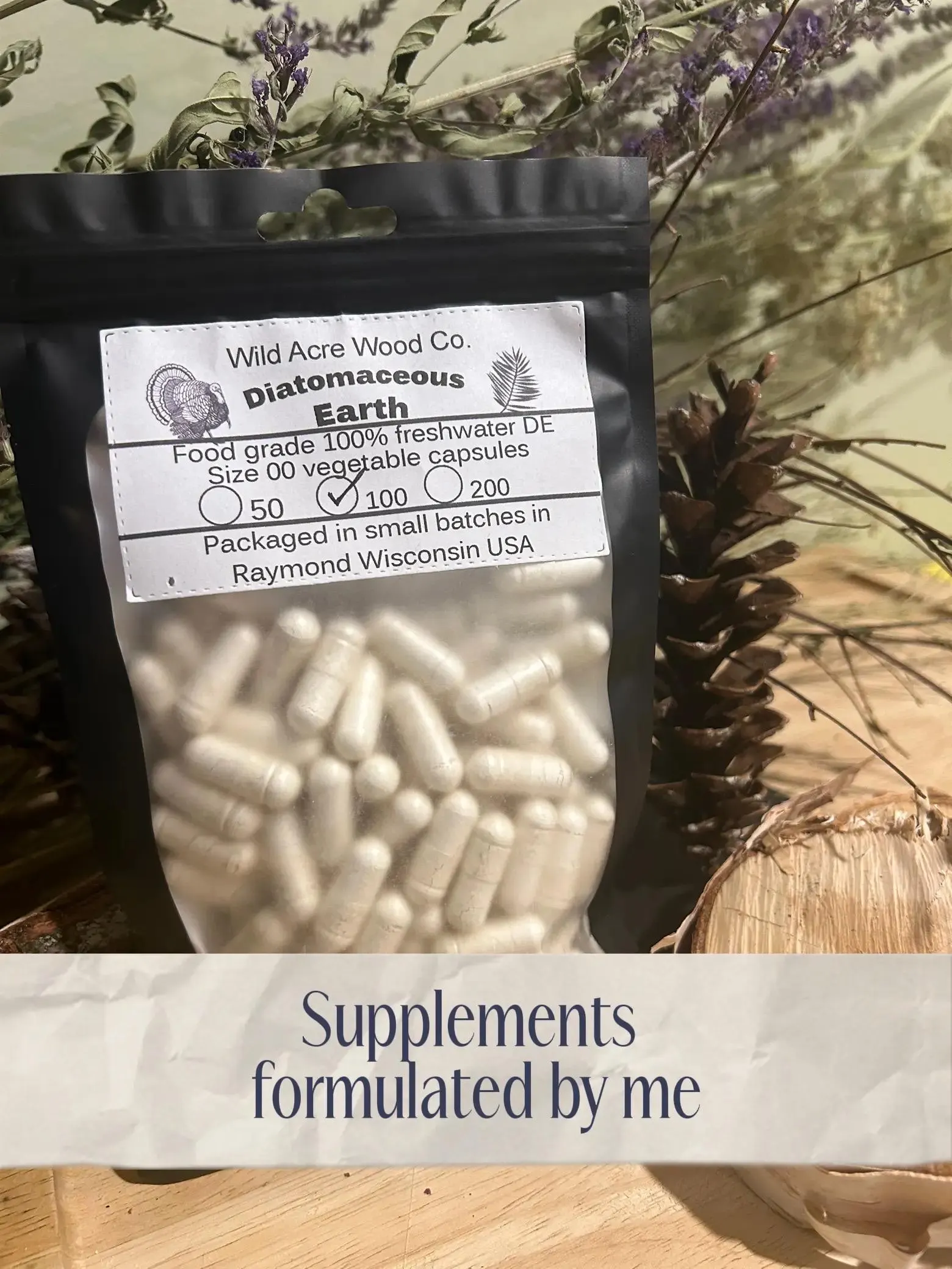 Diatomaceous earth food grade freshwater | USA | 600 mg LARGE dose Herbal supplement | vegan capsule  | organic veggie capsules  powder - image 5