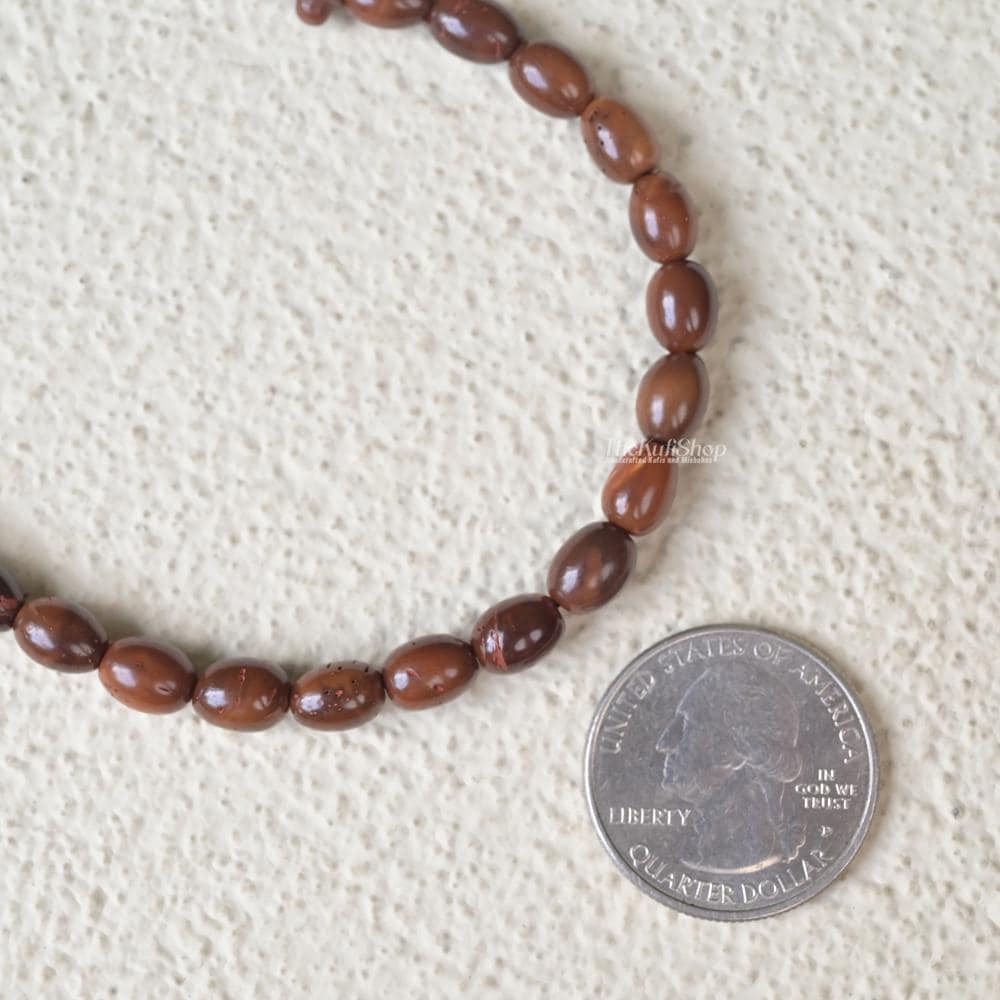Genuine Kuka Wood Prayer Beads | 99 Oval Brown Tasbih, Islamic Dhikr Gift Boxed - image 5