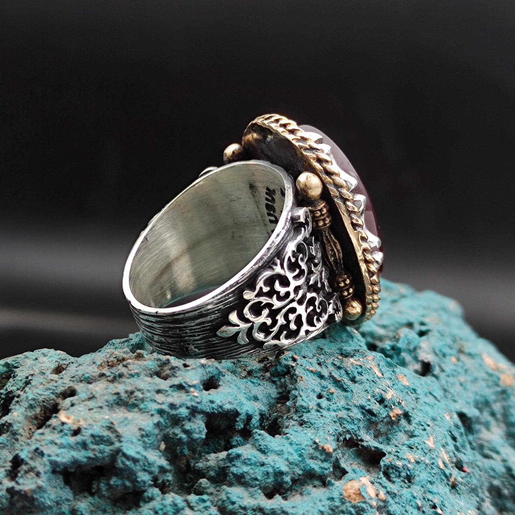 Islamic Gift for Men, "Surah Al-Mu'min 44" Written Men's Islamic Silver Ring, Handmade Silver Ring, Gift for Men, Gift for Husband
