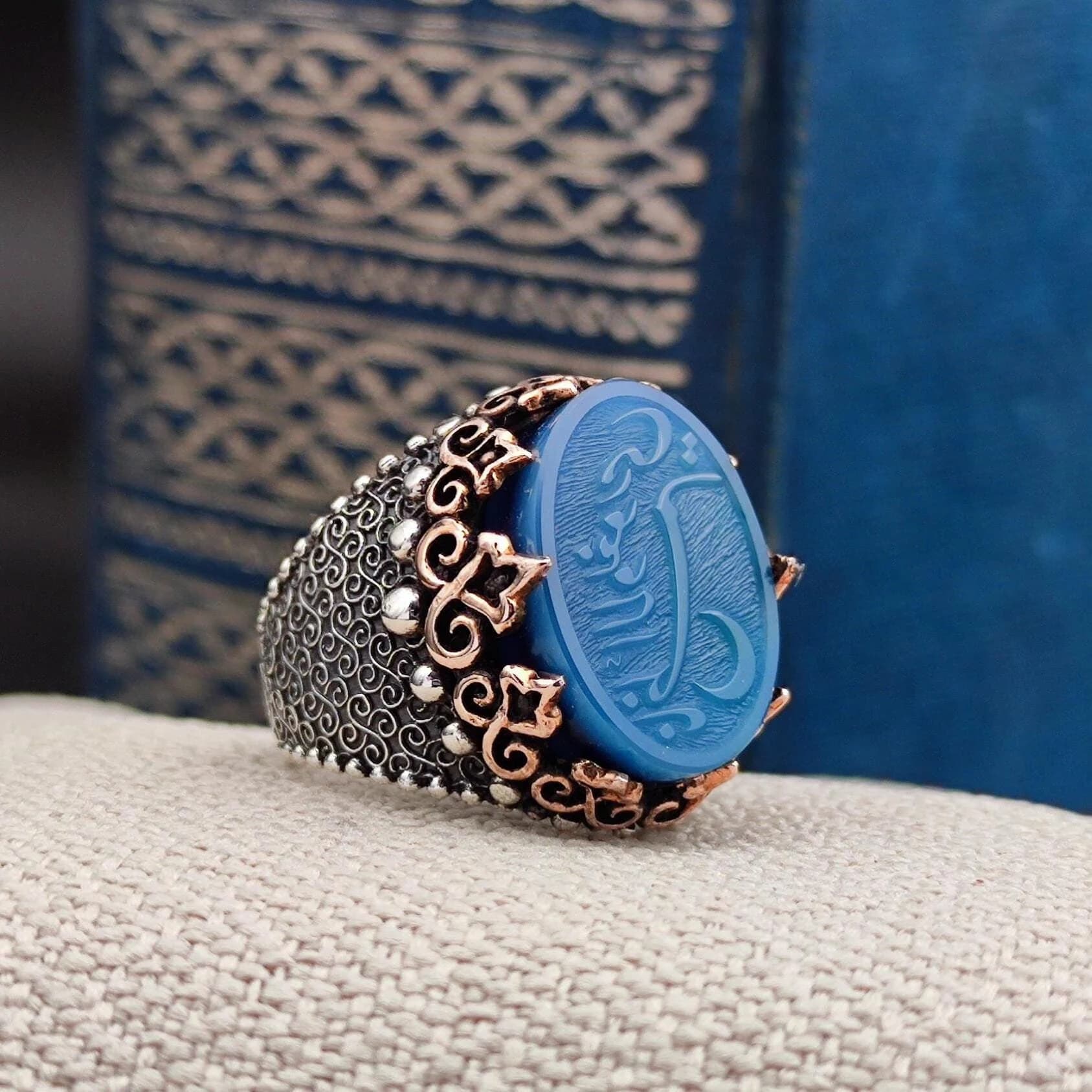 Personalized Name Seal "Nazim El Uyguri" written on it. Handmade Silver Ring, 925 Silver, Gift for him, Personalized Gift