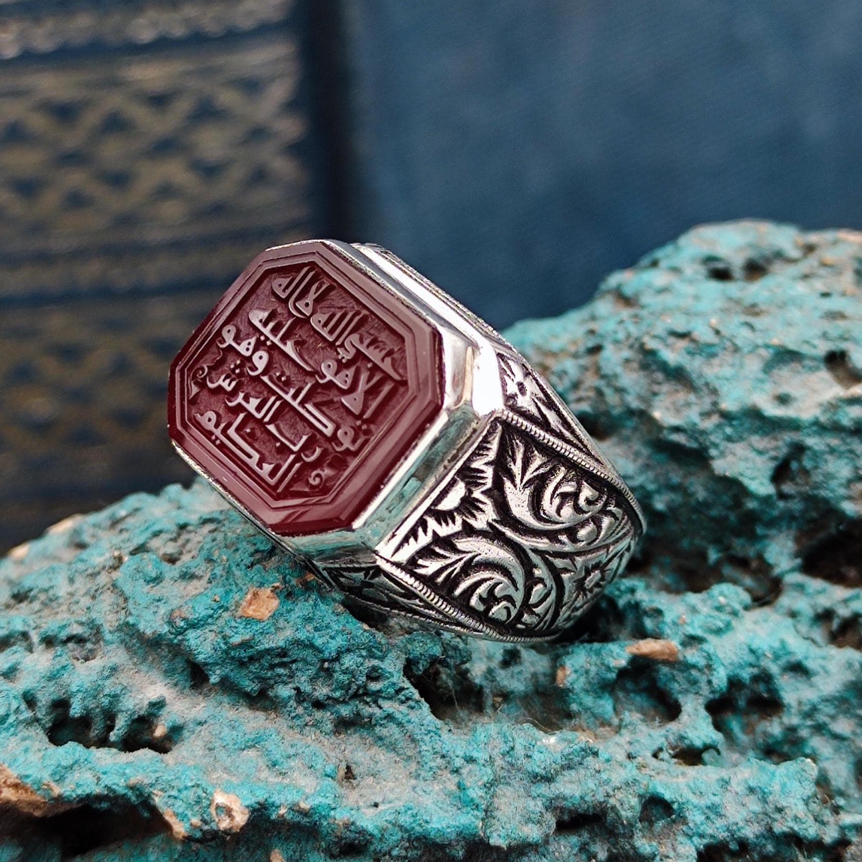 Allah is sufficient for me written, Islamic Ring for Men, Islamic Gift for Men, Handmade Silver Ring, Gift for Men, Gift for Husband
