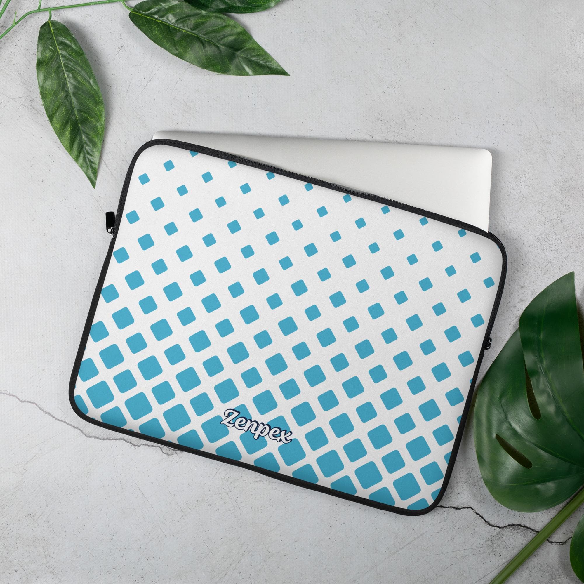 Zenpex Blue Geometric Diamond Laptop Sleeve – 13" & 15" | Stylish Neoprene Protective Cover