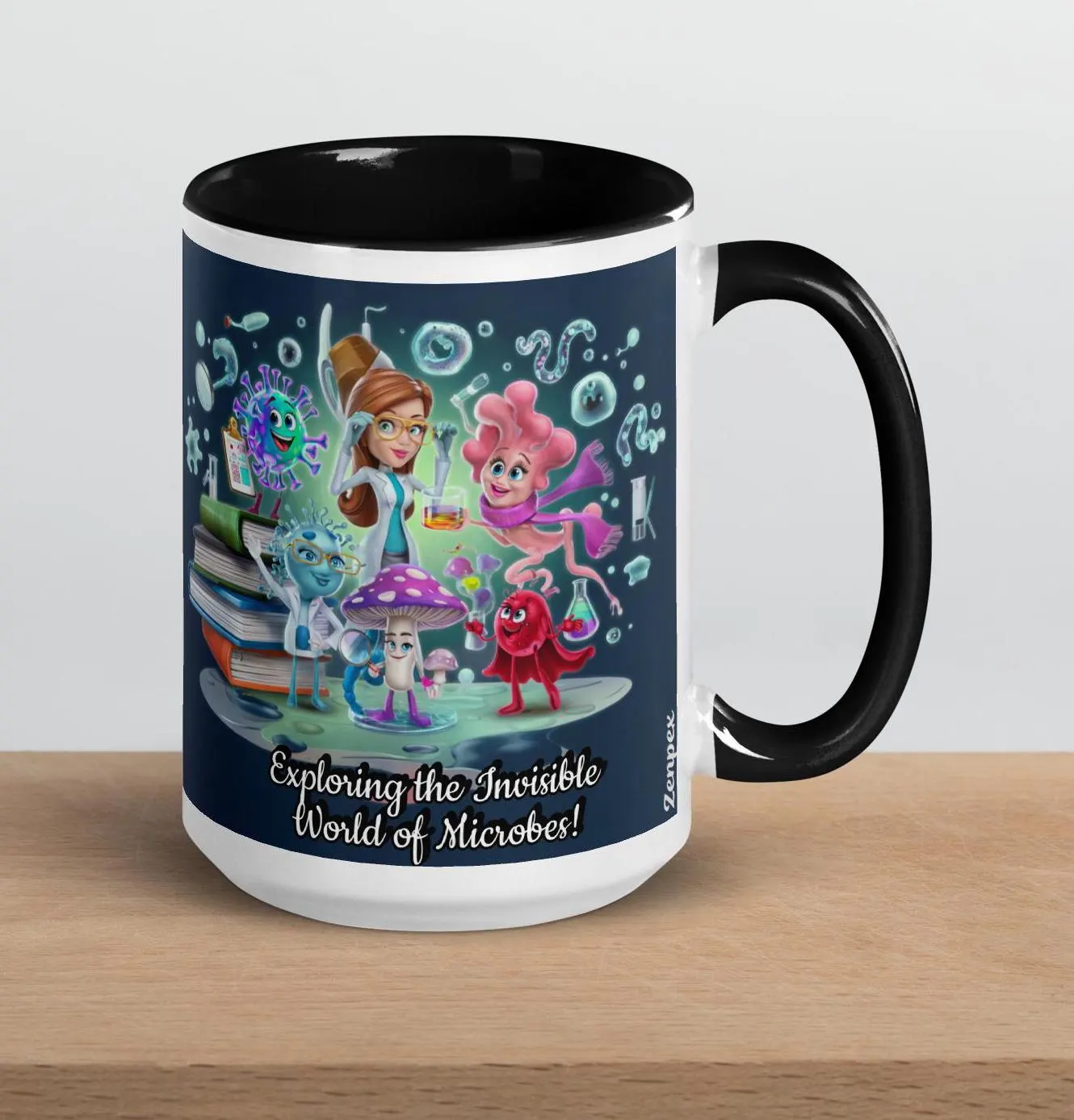 Exploring the Invisible World of Microbes Mug – Whimsical Science-Inspired Ceramic Cup for Science Lovers & Microbe Enthusiasts