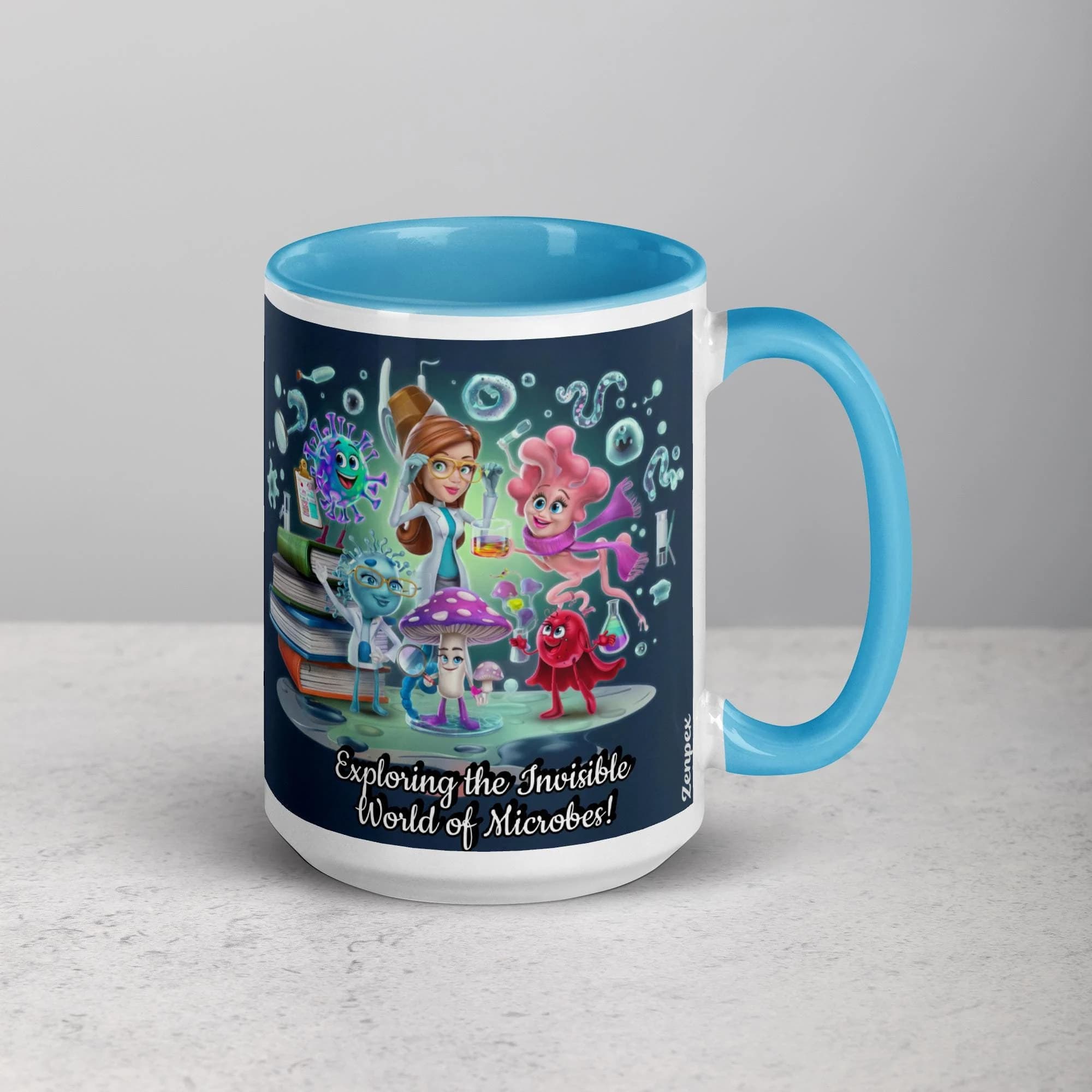 Microbes Science Mug: Colorful Ceramic Cup for Microbiology Lovers