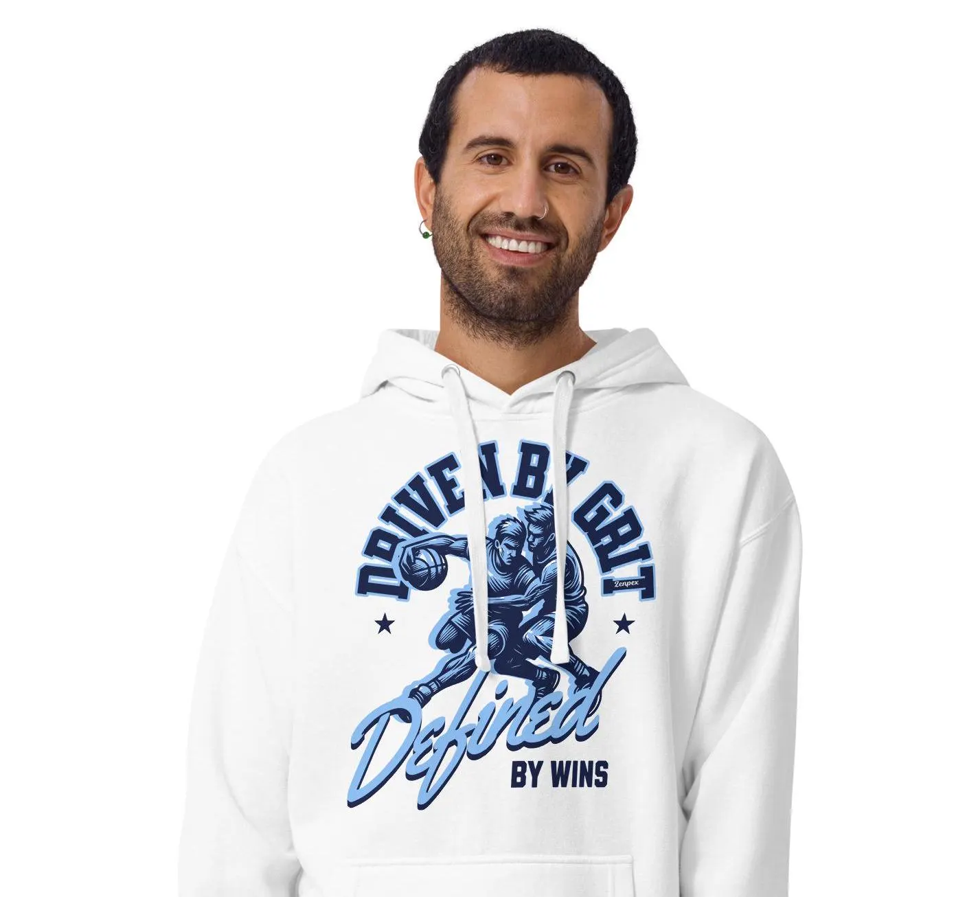 Motivational Unisex Cotton Hoodie: Driven by Grit, Defined by Wins