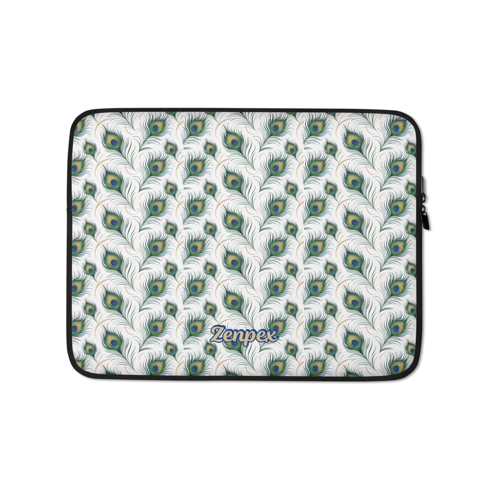 Peacock Feather Laptop Sleeve: Green, Blue & Gold Neoprene - image 5