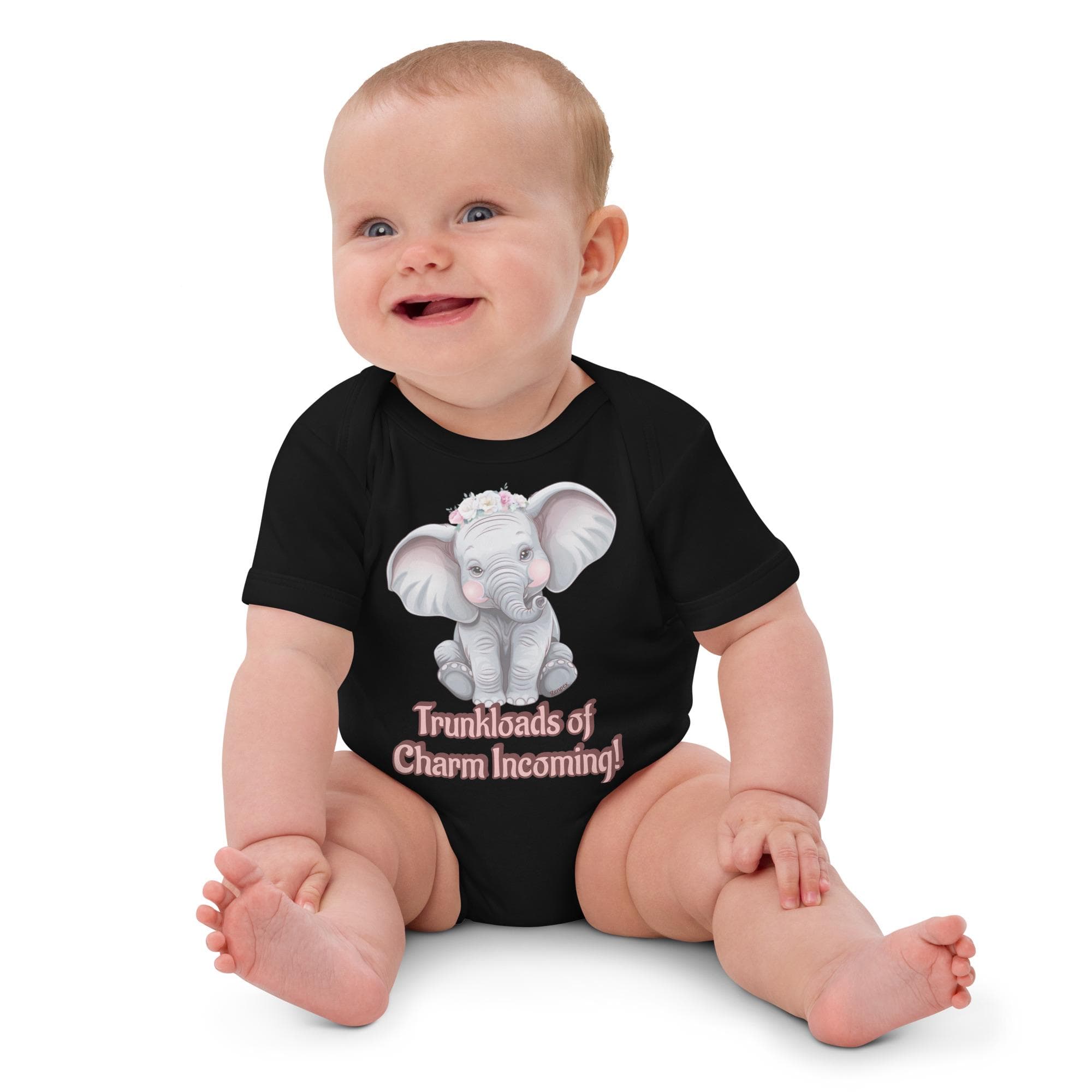 Trunkloads of Charm Incoming! Organic Cotton Baby Bodysuit – Baby Elephant Design