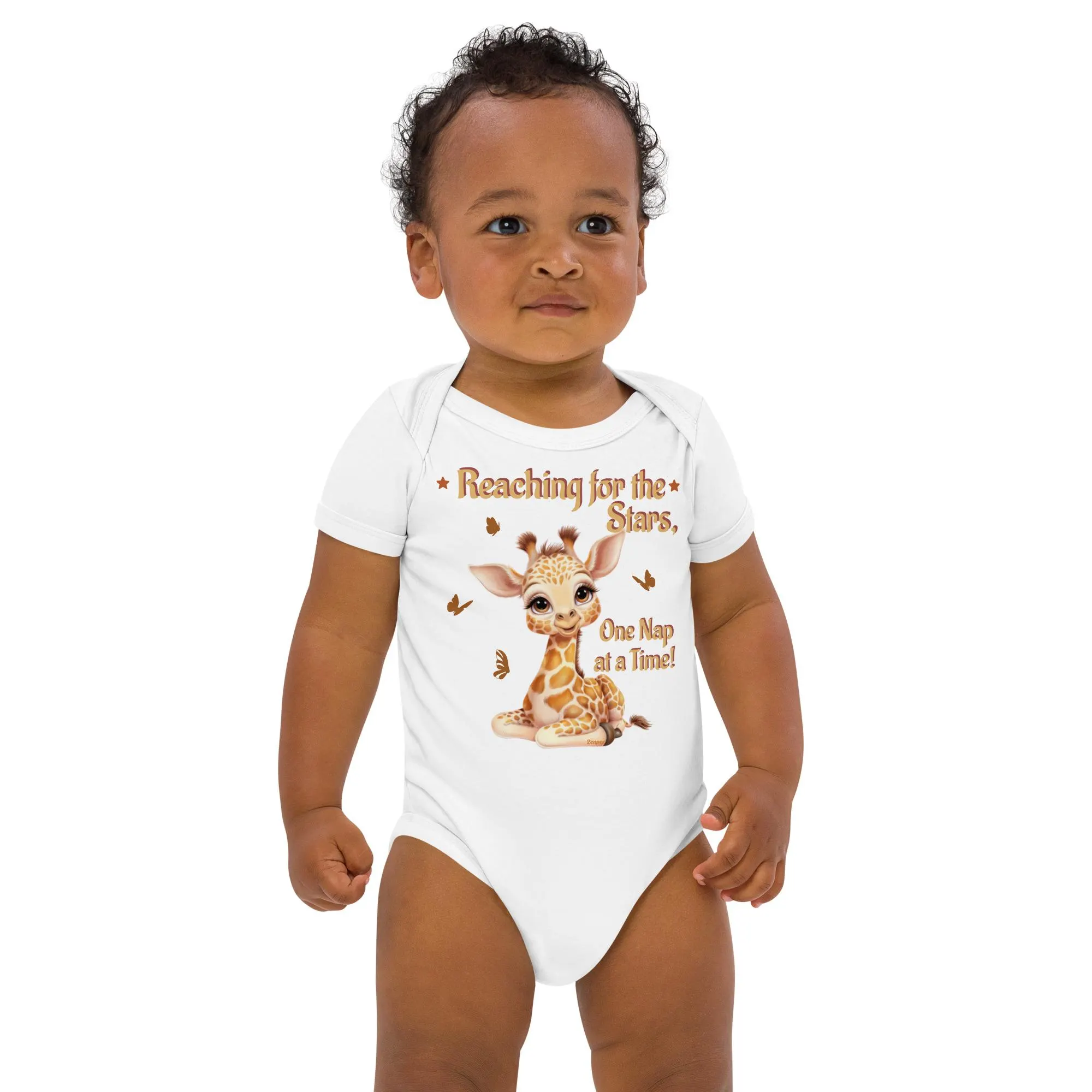 Giraffe Baby Onesie | "Reaching for the Stars" Infant Bodysuit | Cute Giraffe Nap Shirt | Baby Gift | Toddler Apparel | Zenpex Baby Clothing