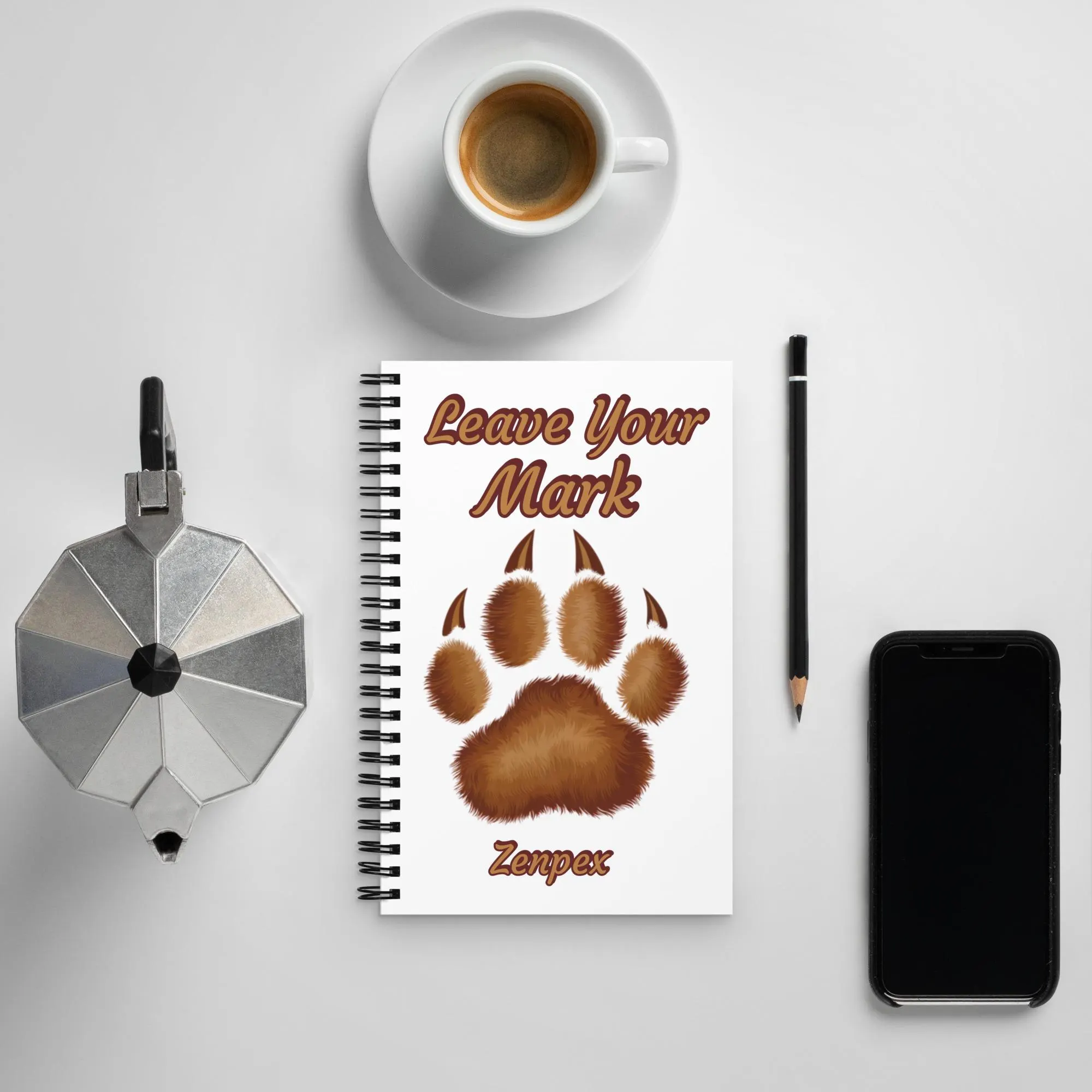 Leave Your Mark Journal – Minimalist Paw Print Dotted Notebook – Inspirational Writing Journal