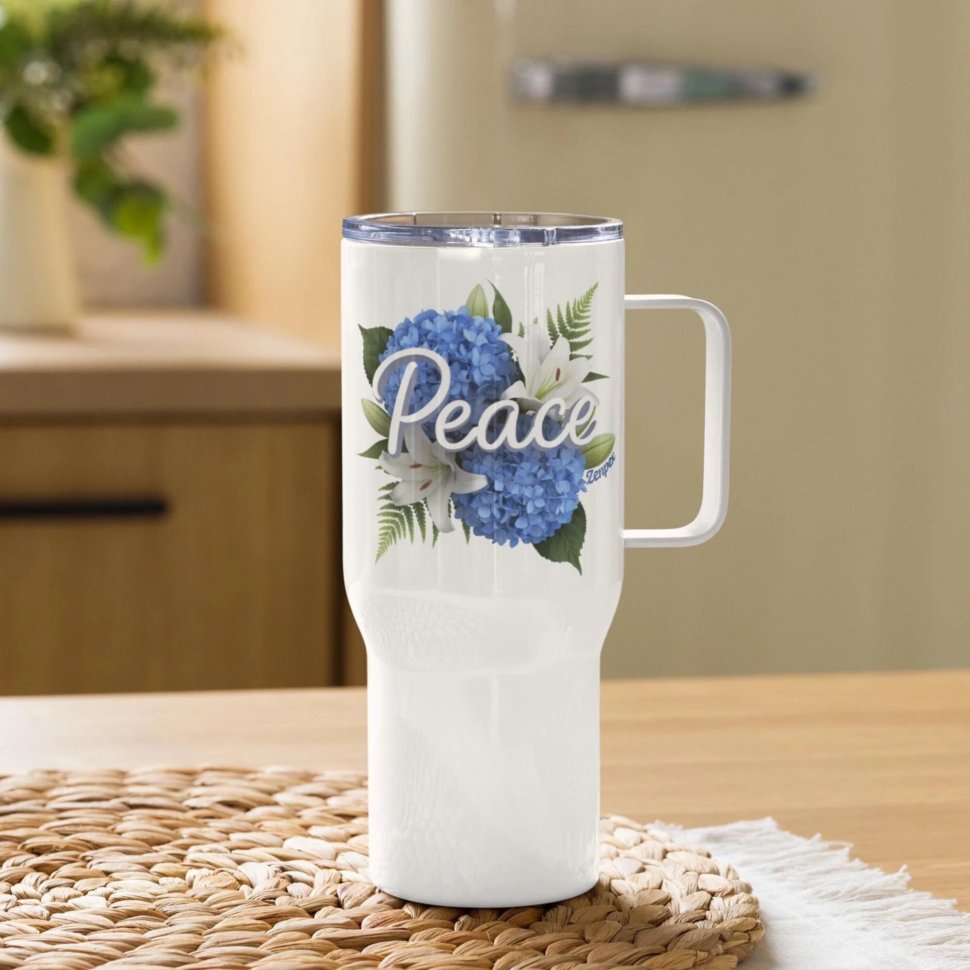 Peaceful Summer Floral Art - Blue Hydrangeas & White Lilies