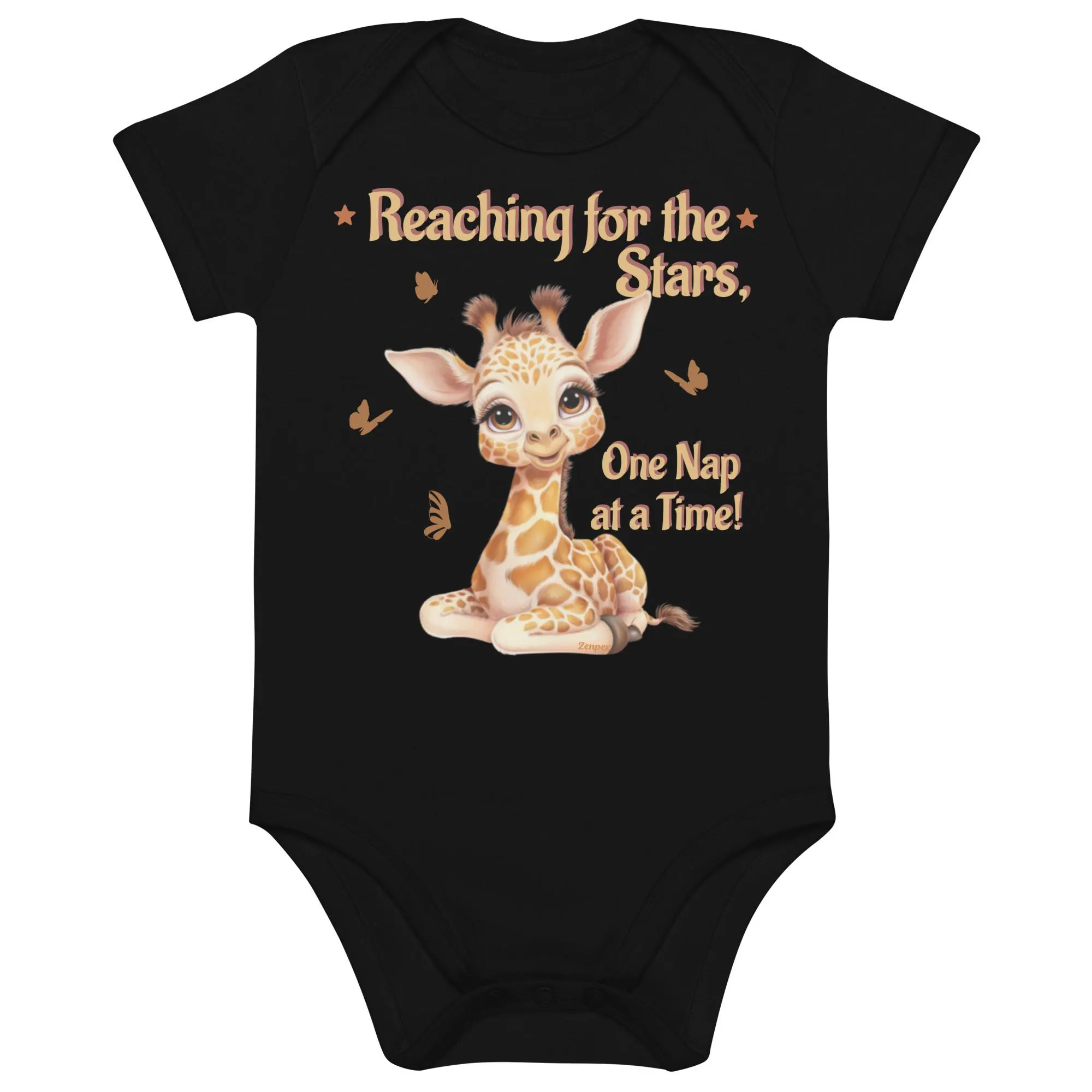 Giraffe Baby Onesie | "Reaching for the Stars" Infant Bodysuit | Cute Giraffe Nap Shirt | Baby Gift | Toddler Apparel | Zenpex Baby Clothing