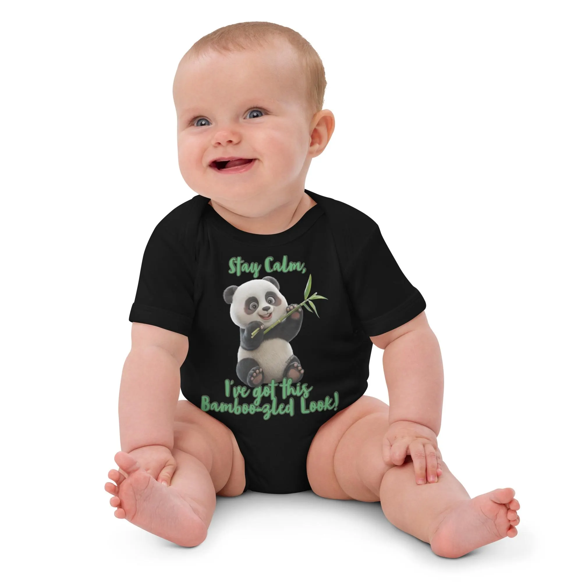 Organic Panda Baby Bodysuit, Funny Bamboo-zled Outfit - image 3