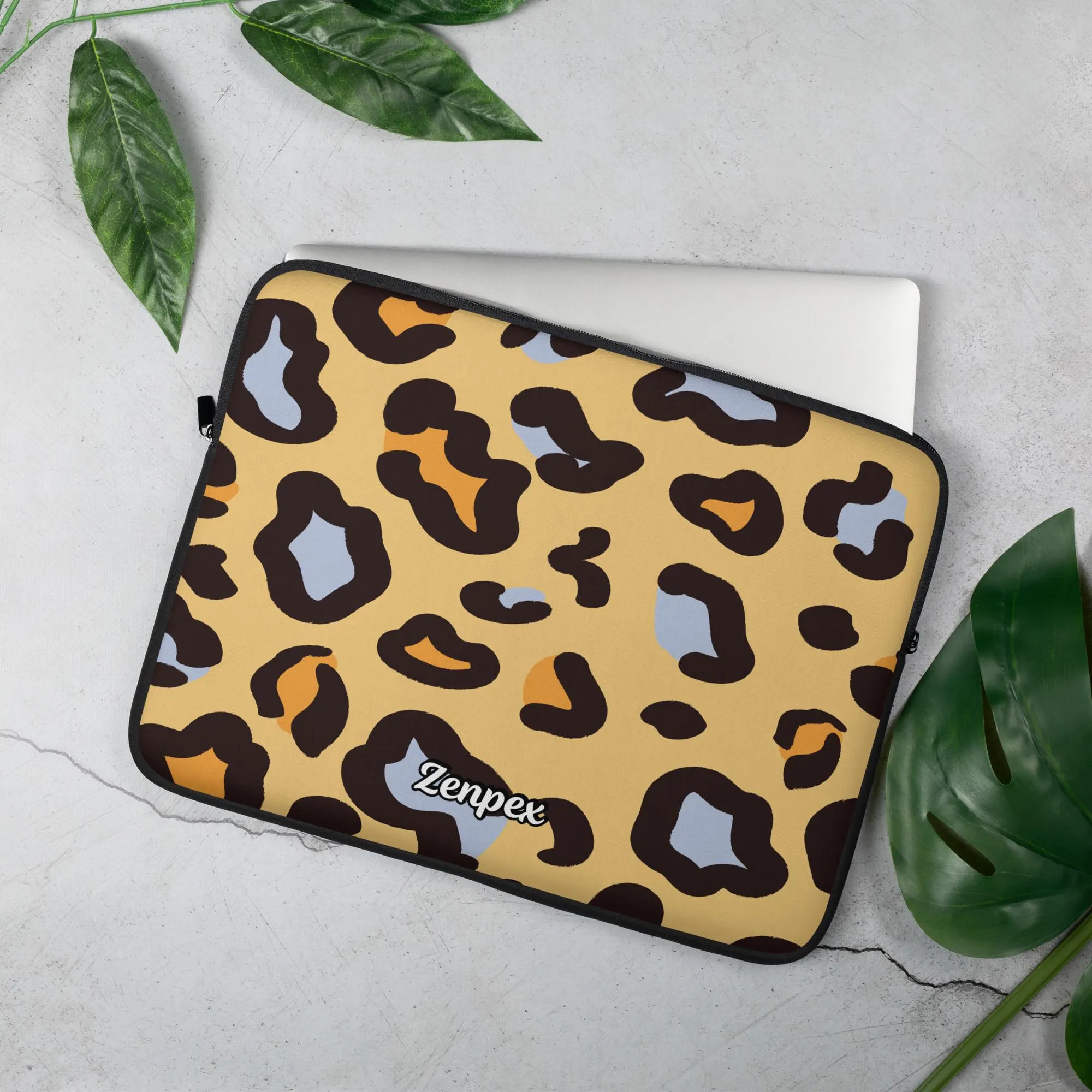 Leopard Print Neoprene Laptop Sleeve: Chic Tech Protector - image 2