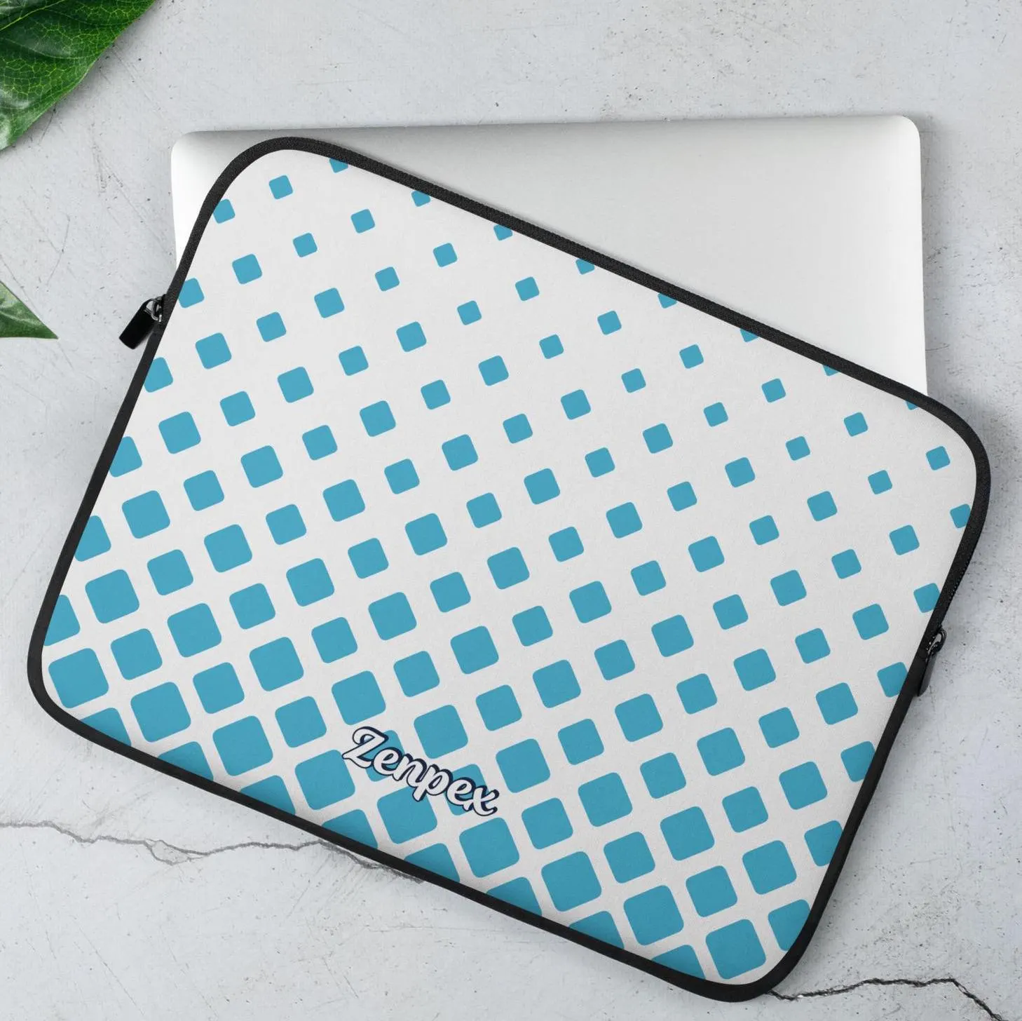 Zenpex Blue Geometric Diamond Laptop Sleeve – 13" & 15" | Stylish Neoprene Protective Cover