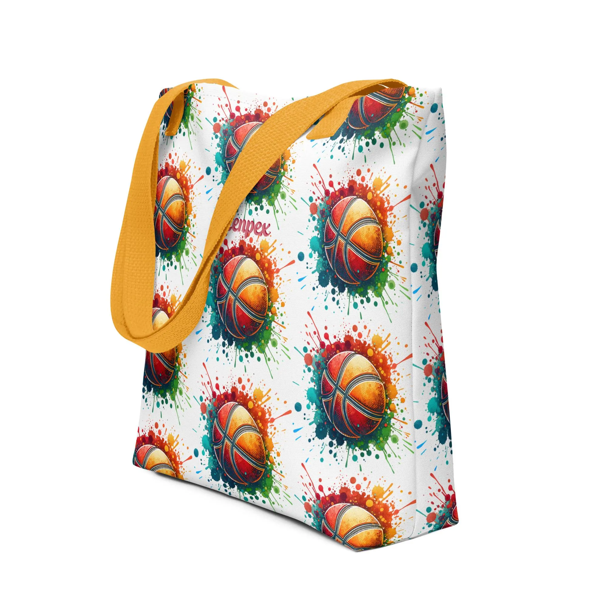 Splash Print Basketball Tote Bag: Reusable Eco-Friendly Shopping Tote - image 3