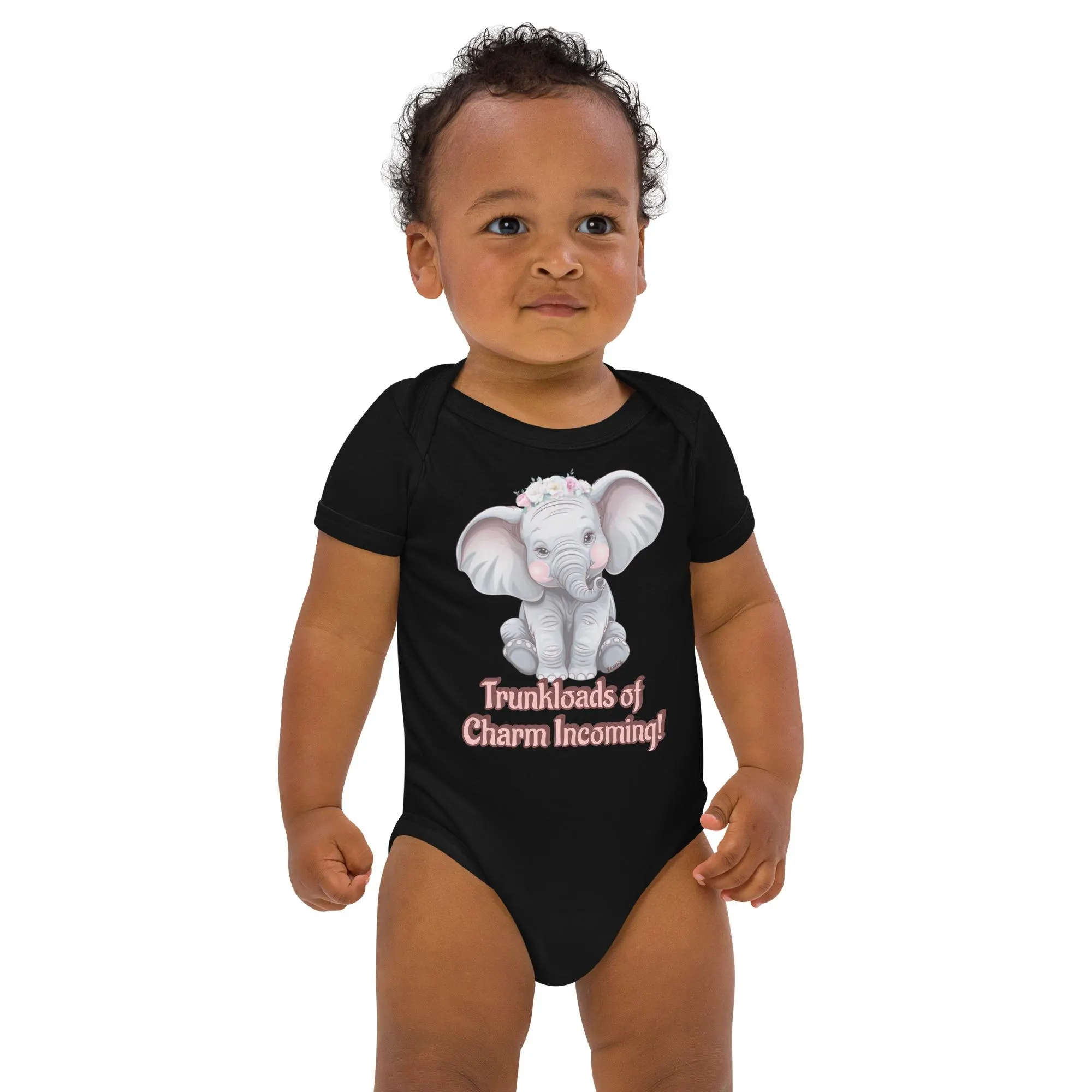 Trunkloads of Charm Incoming! Organic Cotton Baby Bodysuit – Baby Elephant Design