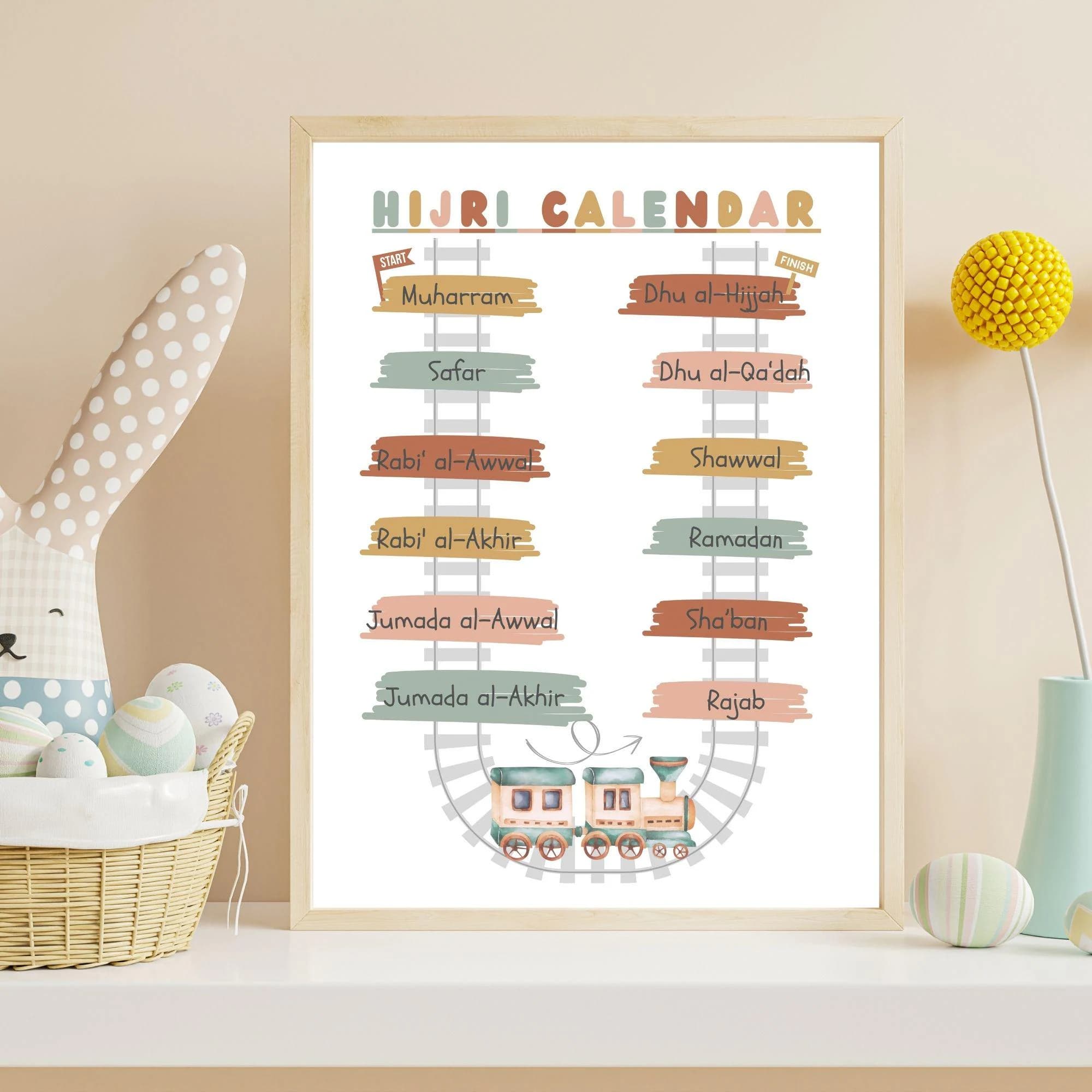 Hijri Calendar Train Poster: Islamic Homeschool Decor (Digital Download) - image 5