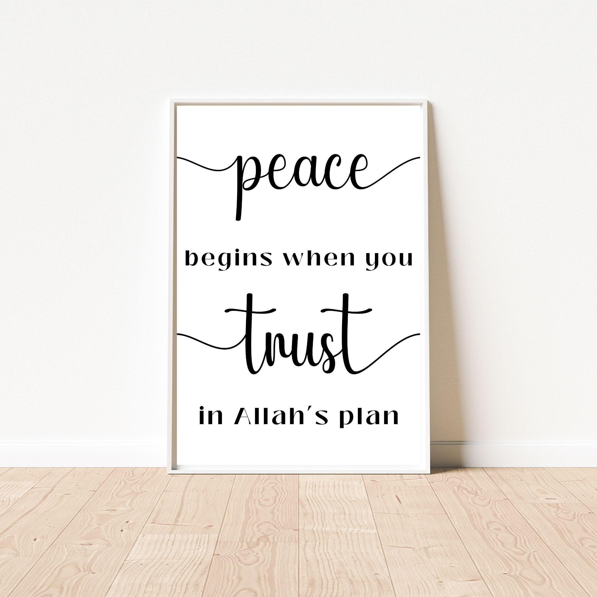 Islamic Wall Art: Peace in Allah's Plan, Minimalist Decor (Digital Download) - image 4