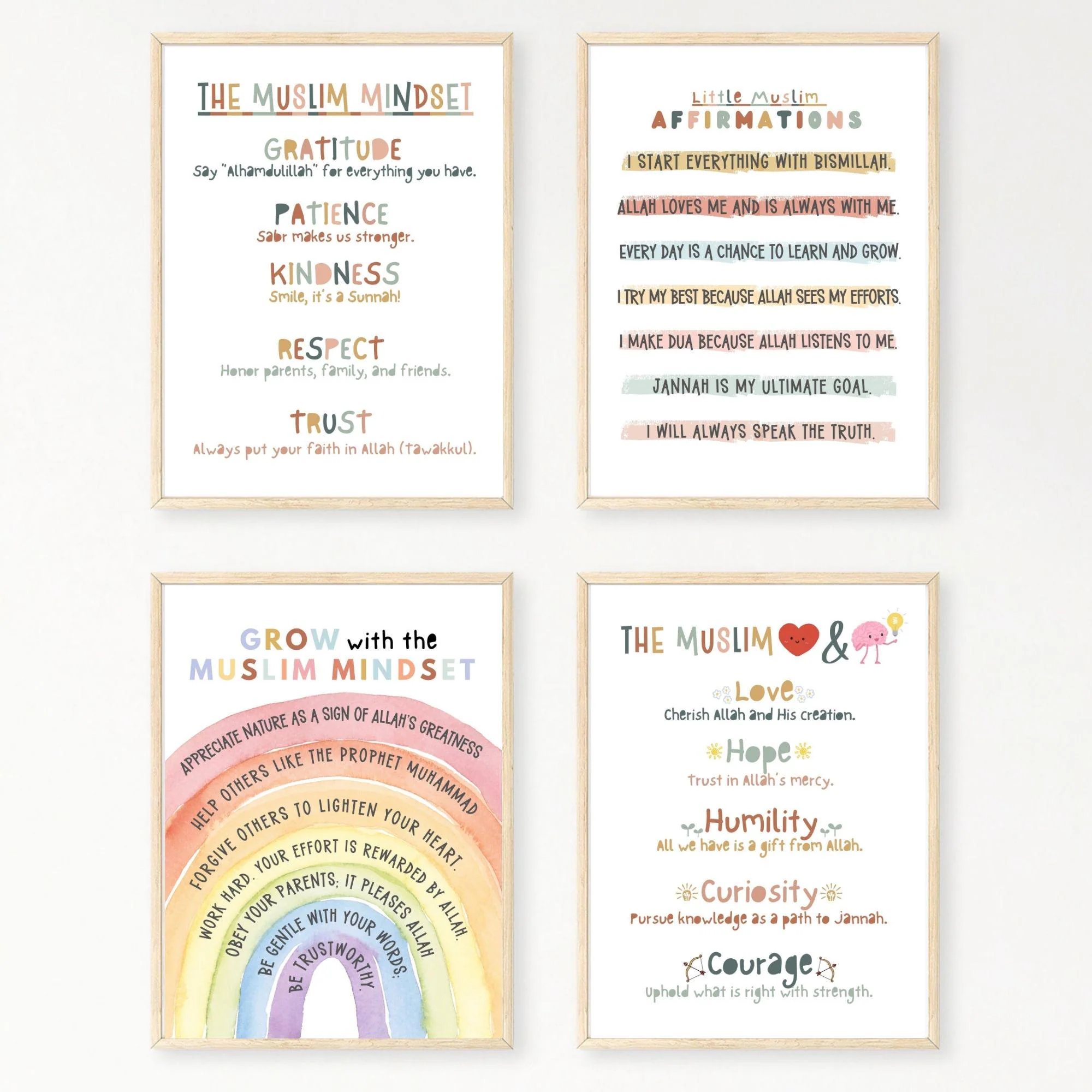 Muslim Kids Room Decor: Islamic Affirmation Prints (Digital Download)