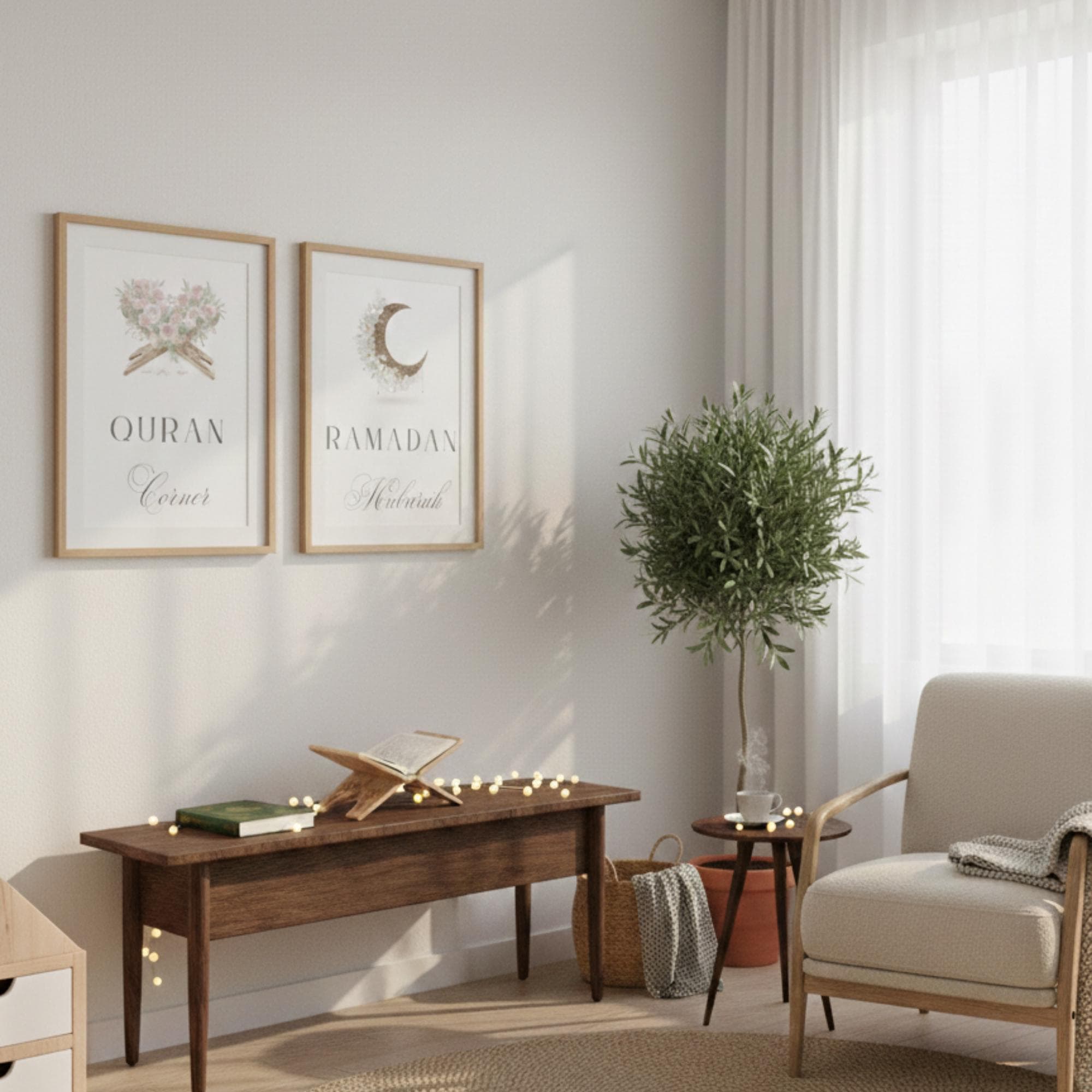 Floral Ramadan and Quran Prints, Islamic Home Decor (Digital Download Bundle)