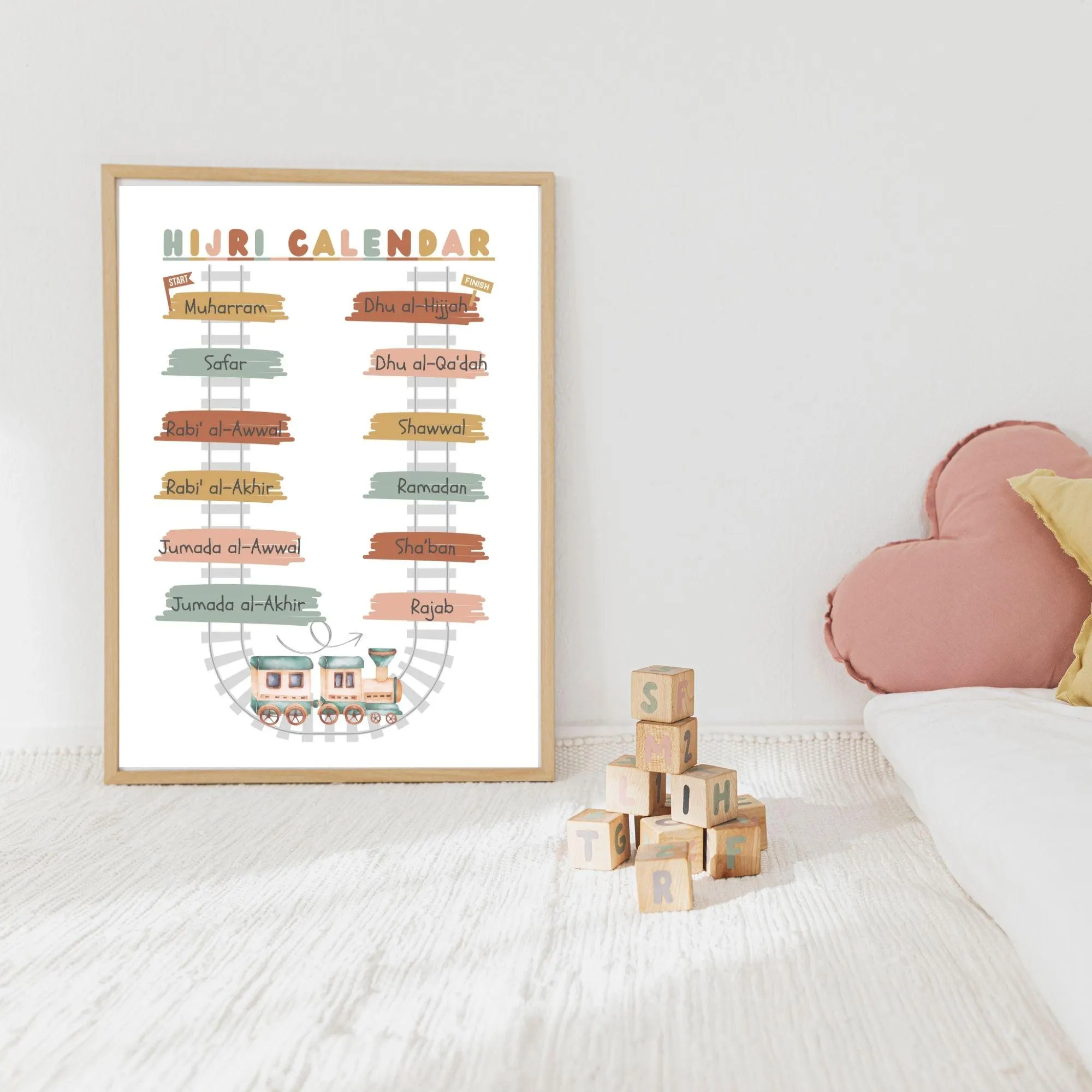 Hijri Calendar Train Poster: Islamic Homeschool Decor (Digital Download) - image 3