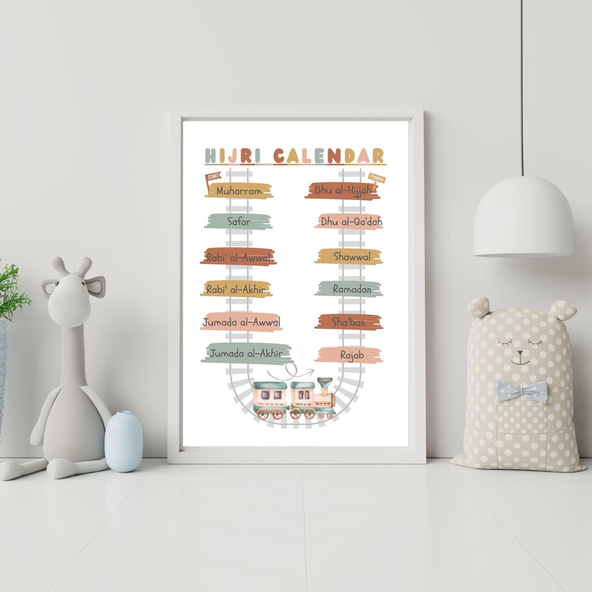 Hijri Calendar Train Poster: Islamic Homeschool Decor (Digital Download) - image 4