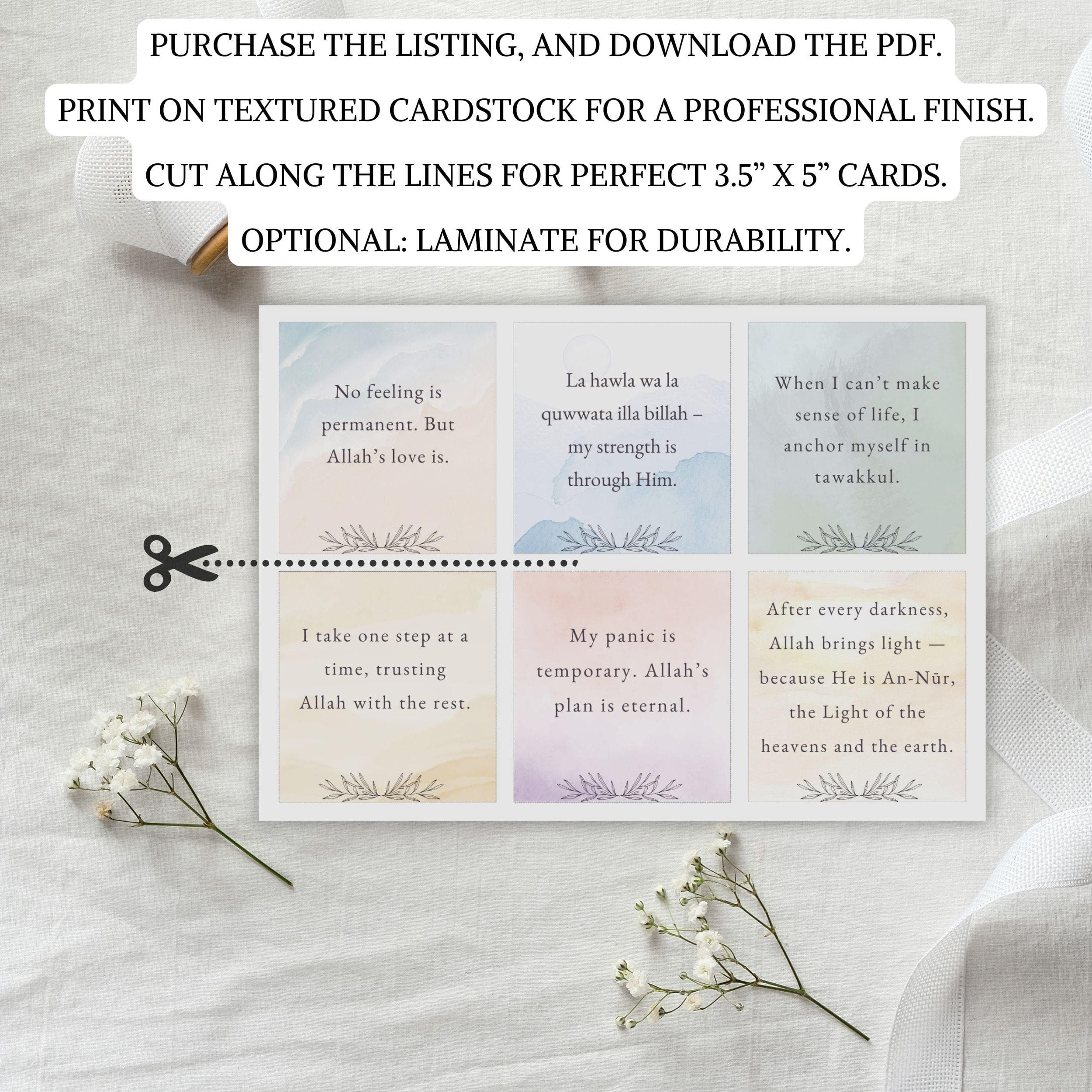 Islamic Affirmation Cards: Muslim Mental Wellness Gift (Digital Download) - image 2
