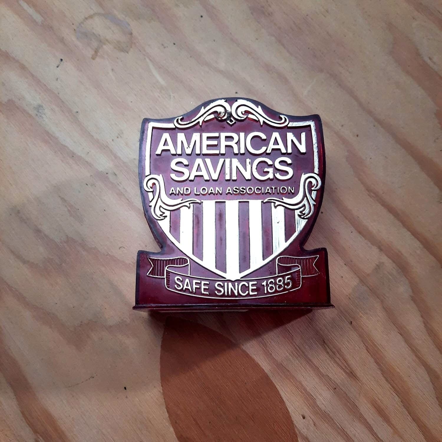 Vintage American Savings and Loan Association Piggy Bank Red 1980s - image 3
