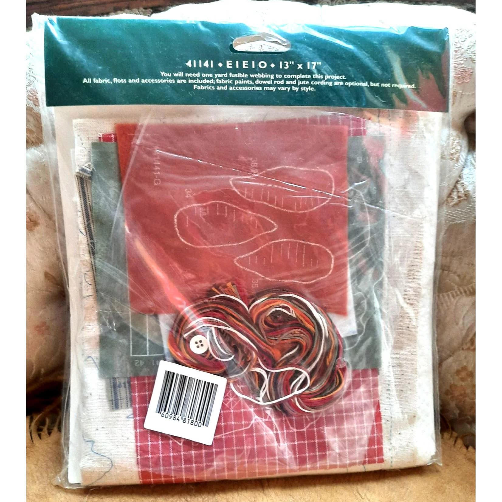Vintage Bucilla Patchworks Easy Applique Projects 41141 EIEIO Quilted Wall Hanging Kit 1990s Deadstock New - image 3