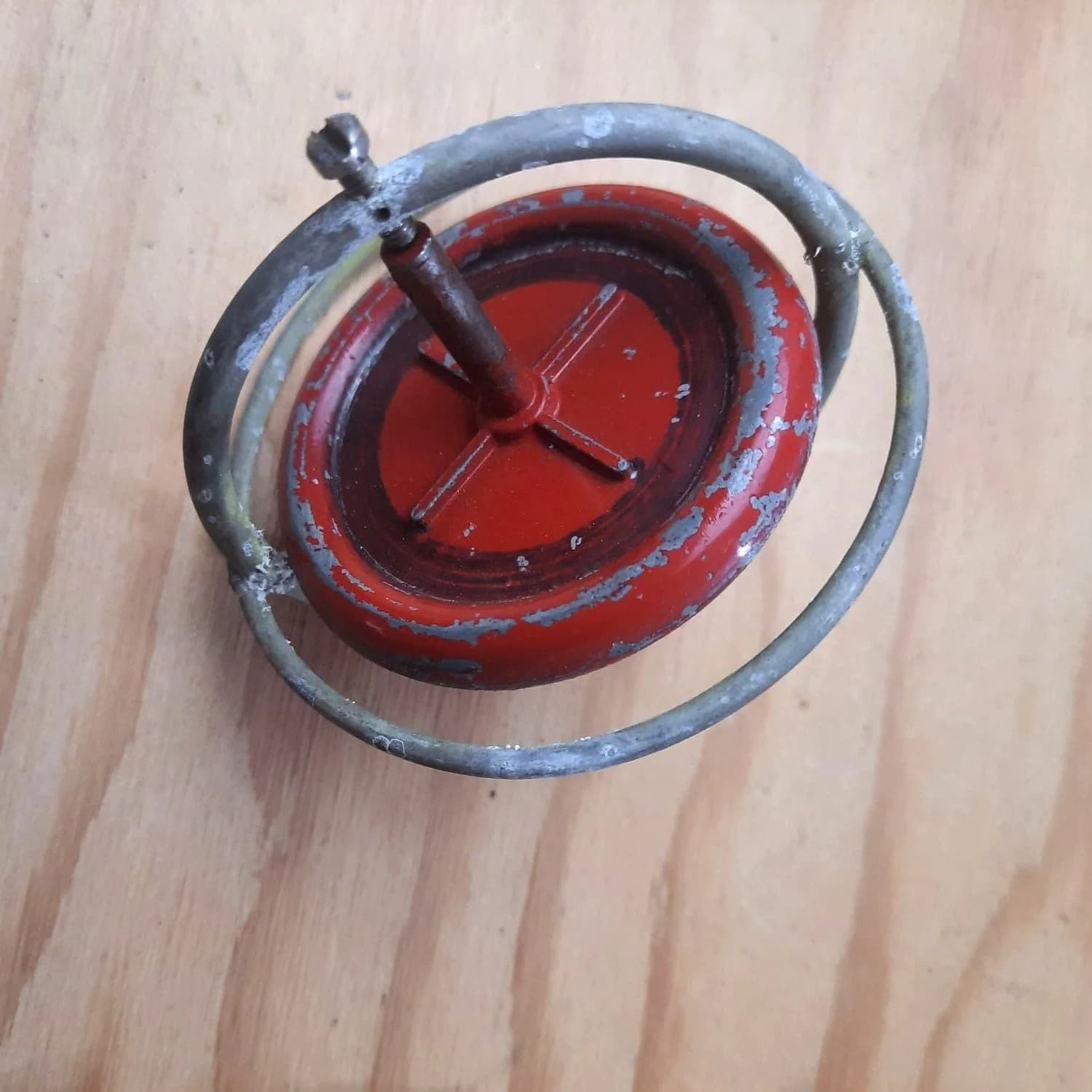 Gyro Whirl Metal Top Toy Red Langson LMCO Chicago IL No. 46 - image 4