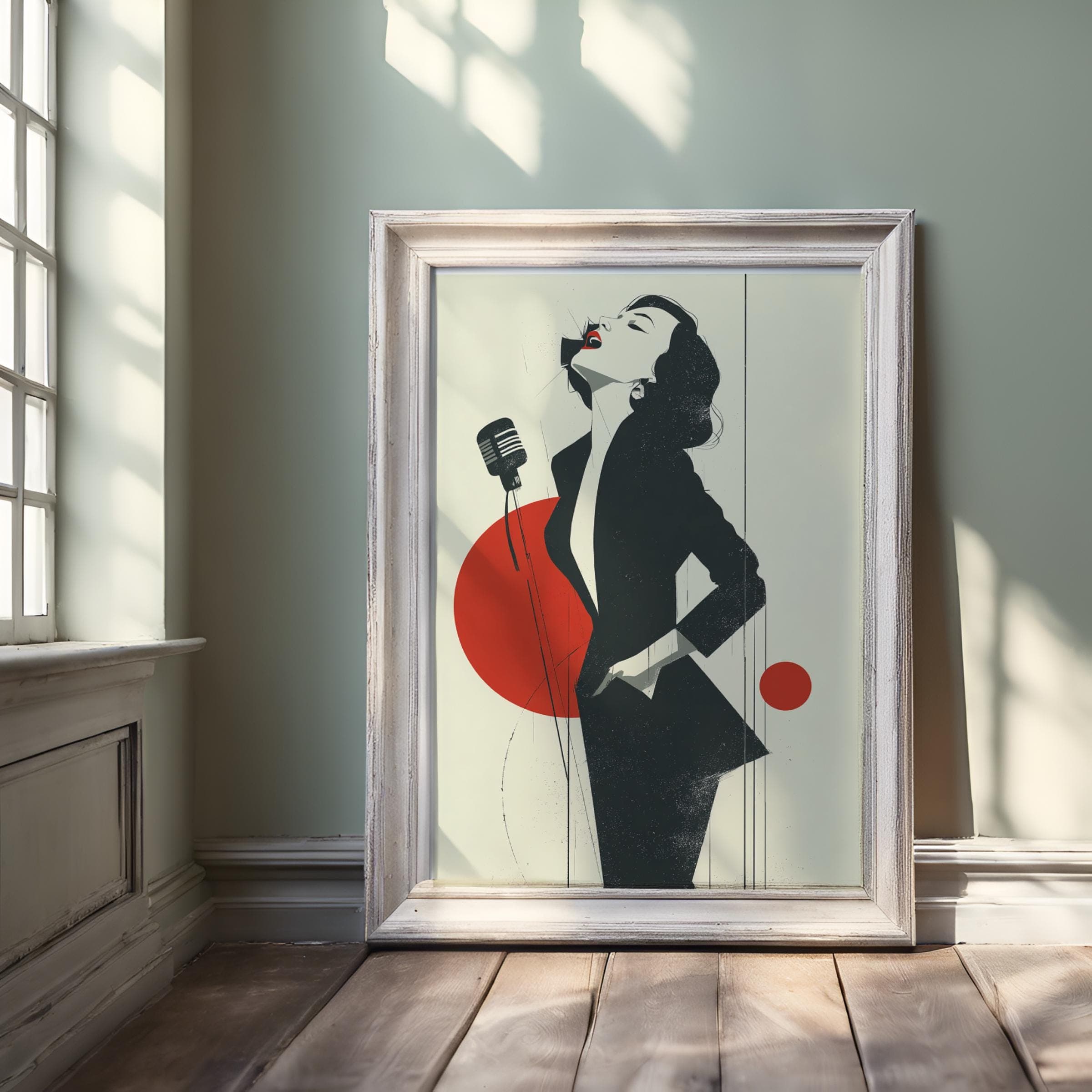 Jazz Singer – Bold Bauhaus Jazz Fusion Wall Art, Modern Music Print - image 4