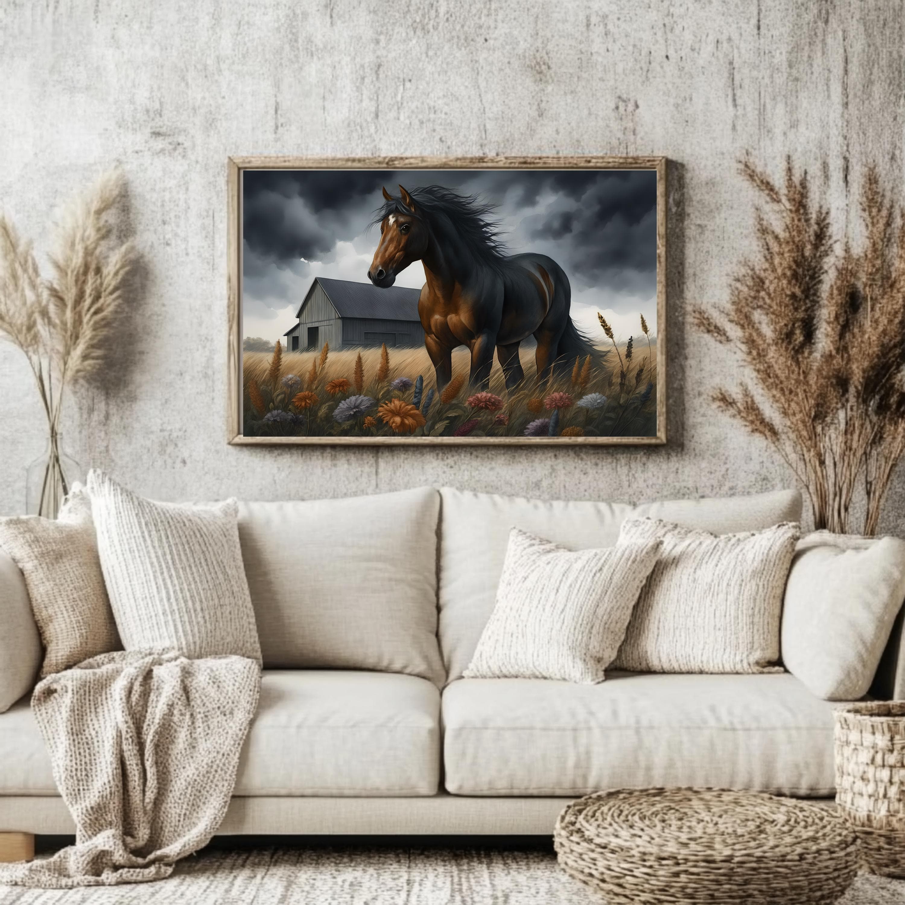Moody Brown Horse Art Print: Vintage Equestrian Wall Decor - image 5