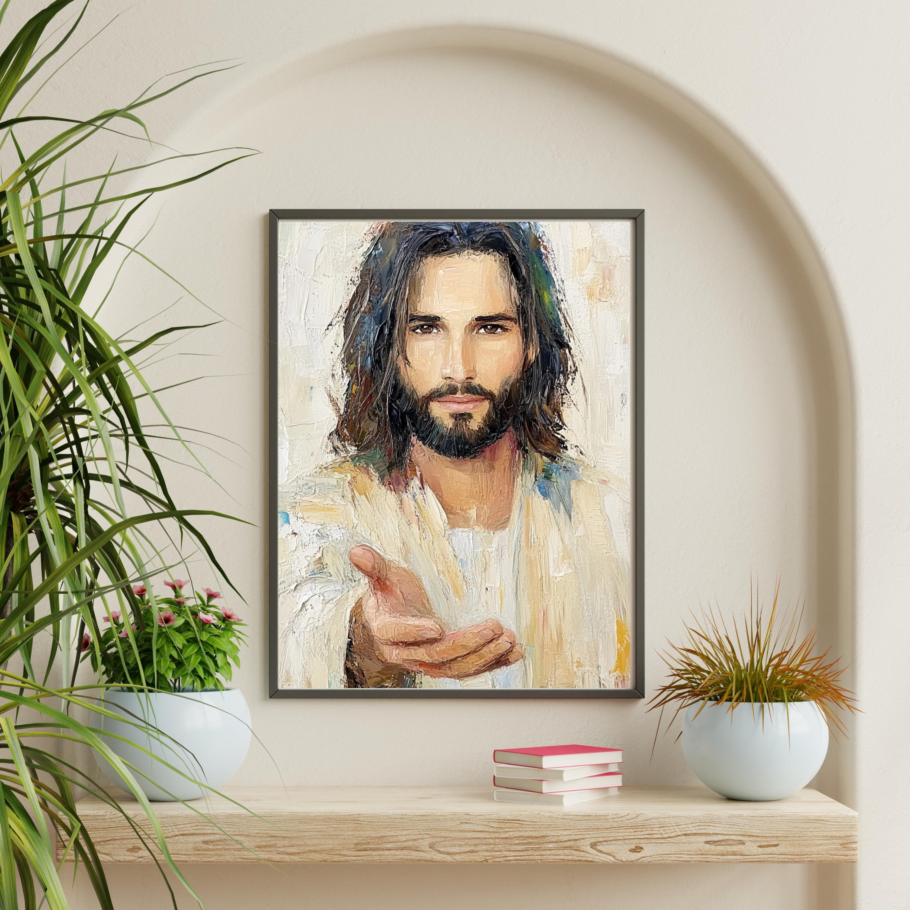 Jesus Watercolor Painting: Religious Christian Art, Easter Gift