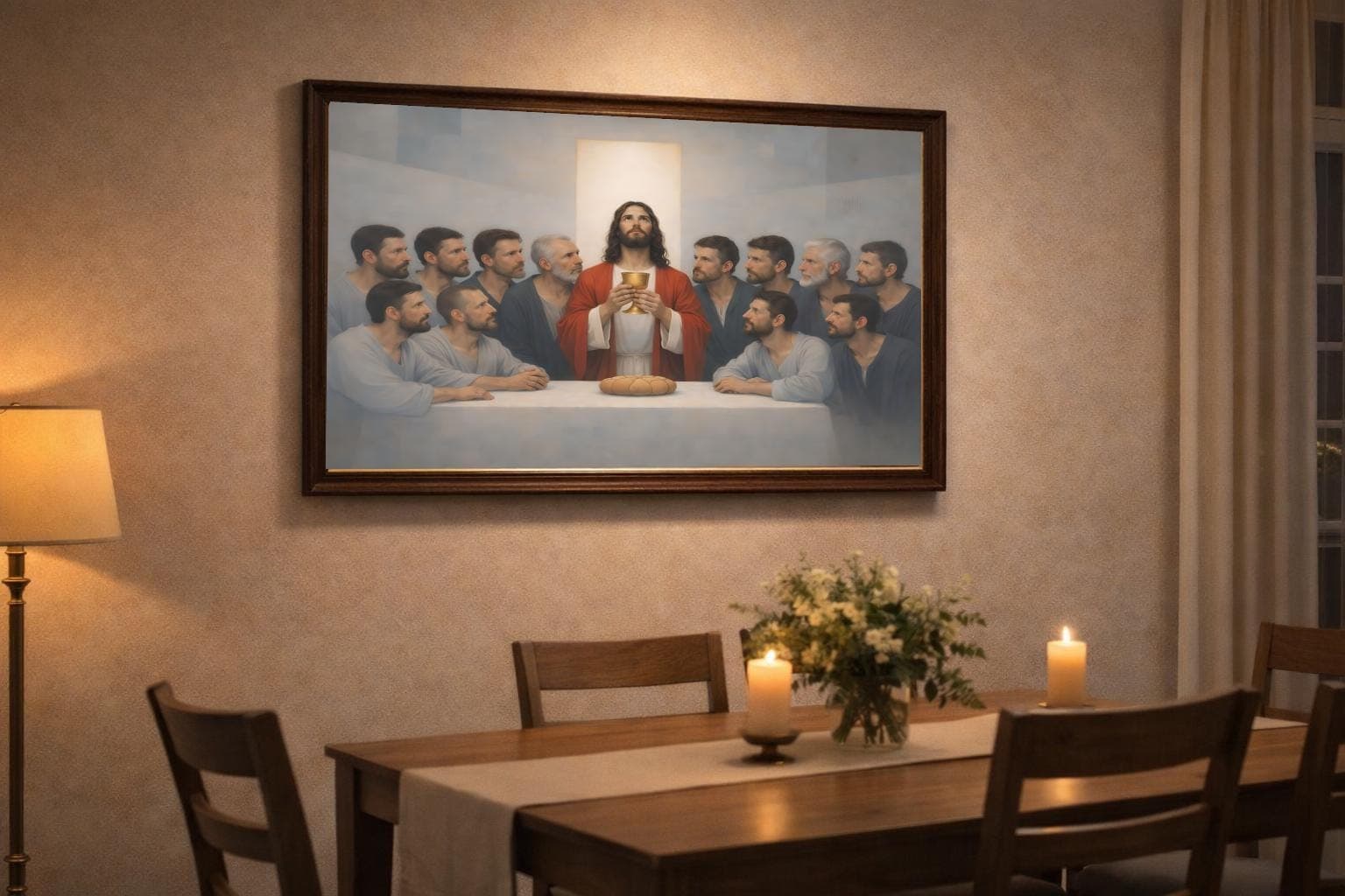 The Last Supper Canvas Print, Catholic Christian Dining Room Wall Art - image 4