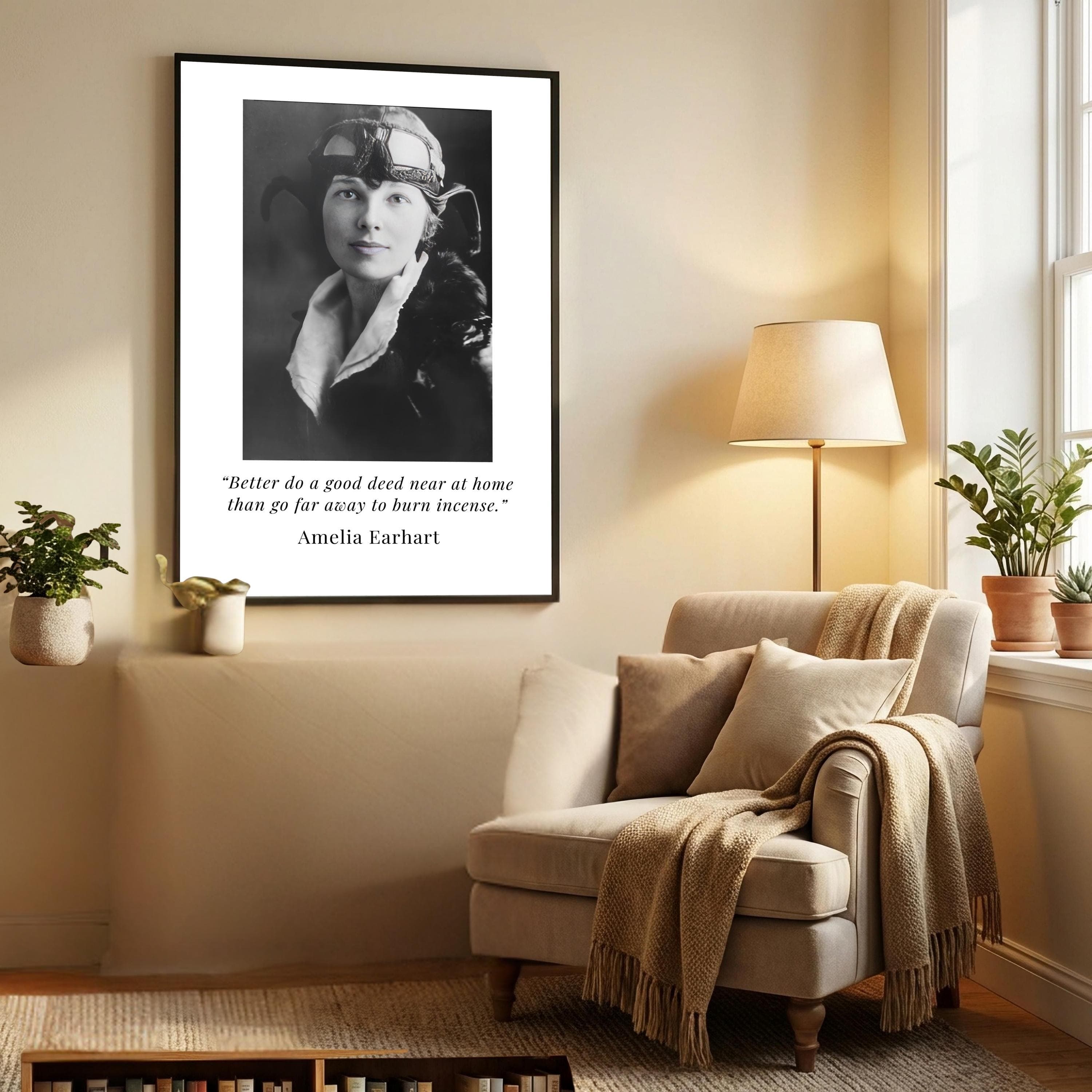 Amelia Earhart Quote Portrait | Inspirational Aviator Wall Art Poster - image 3