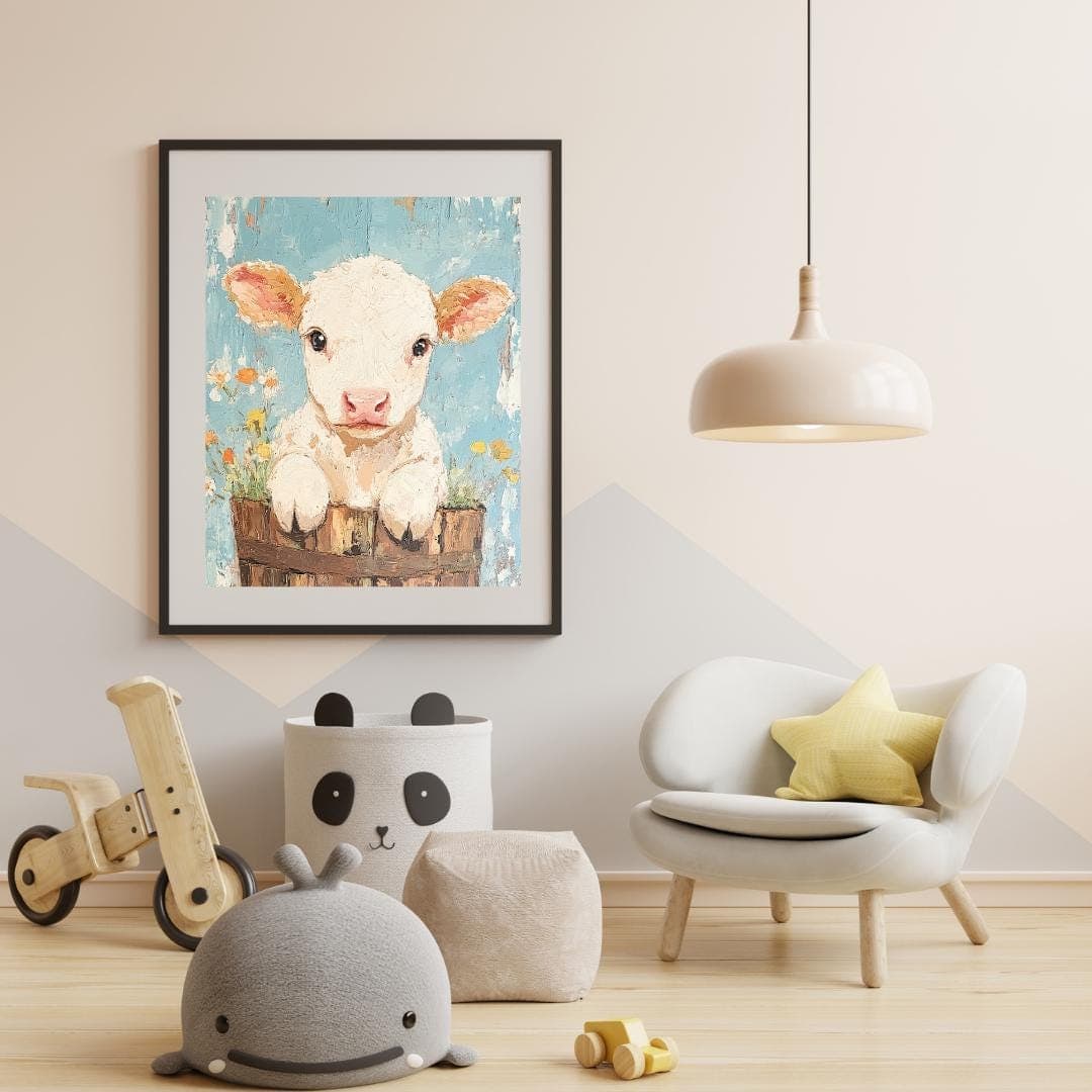 Baby Jersey Cow Watercolor Print: Rustic Farm Nursery Art - image 3