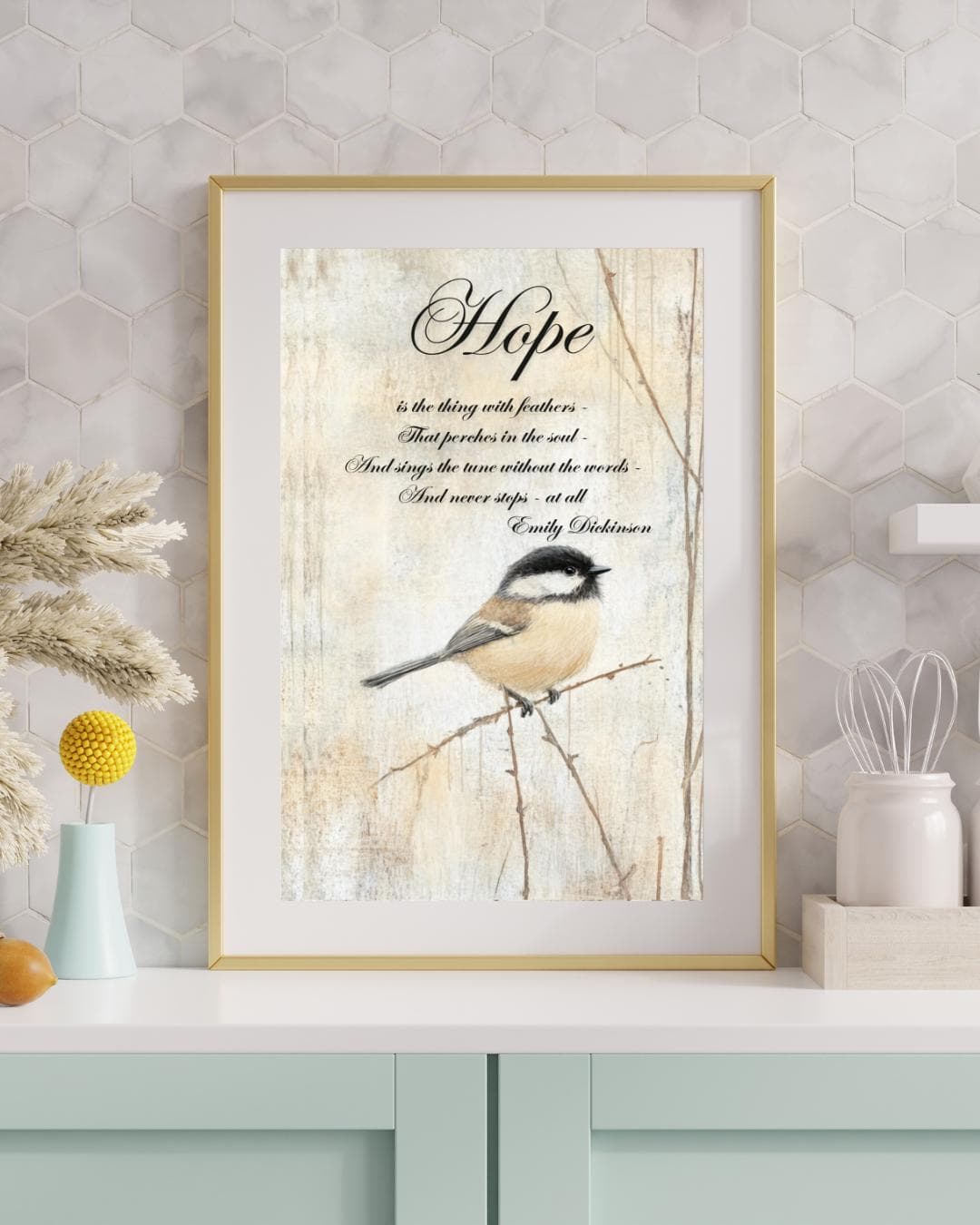 Emily Dickinson Poem Print: British Robin Watercolor Art