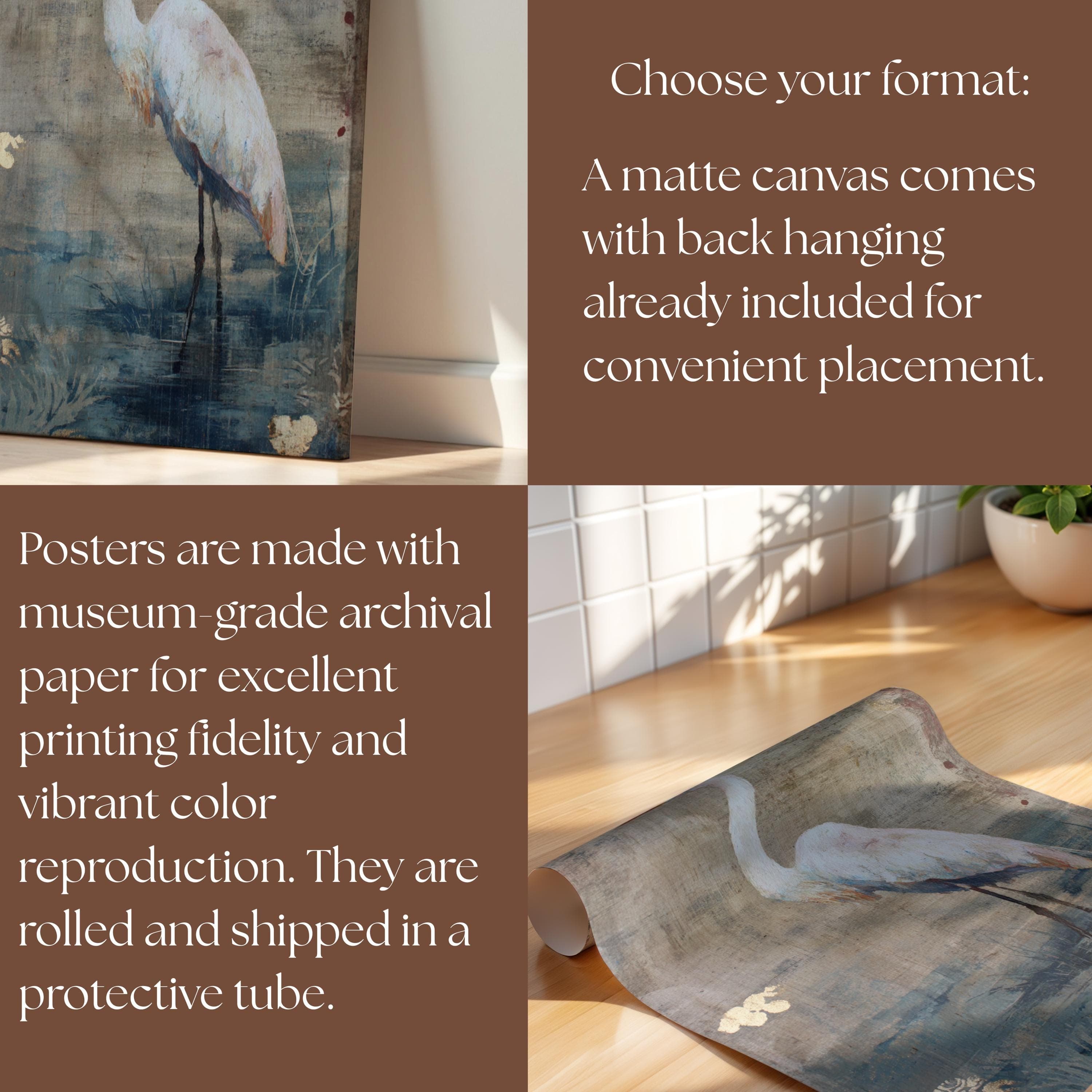 Wabi Sabi Egret Wall Art | Still Waters Collection | Coastal Bird Art | Quiet Luxury Decor - image 5