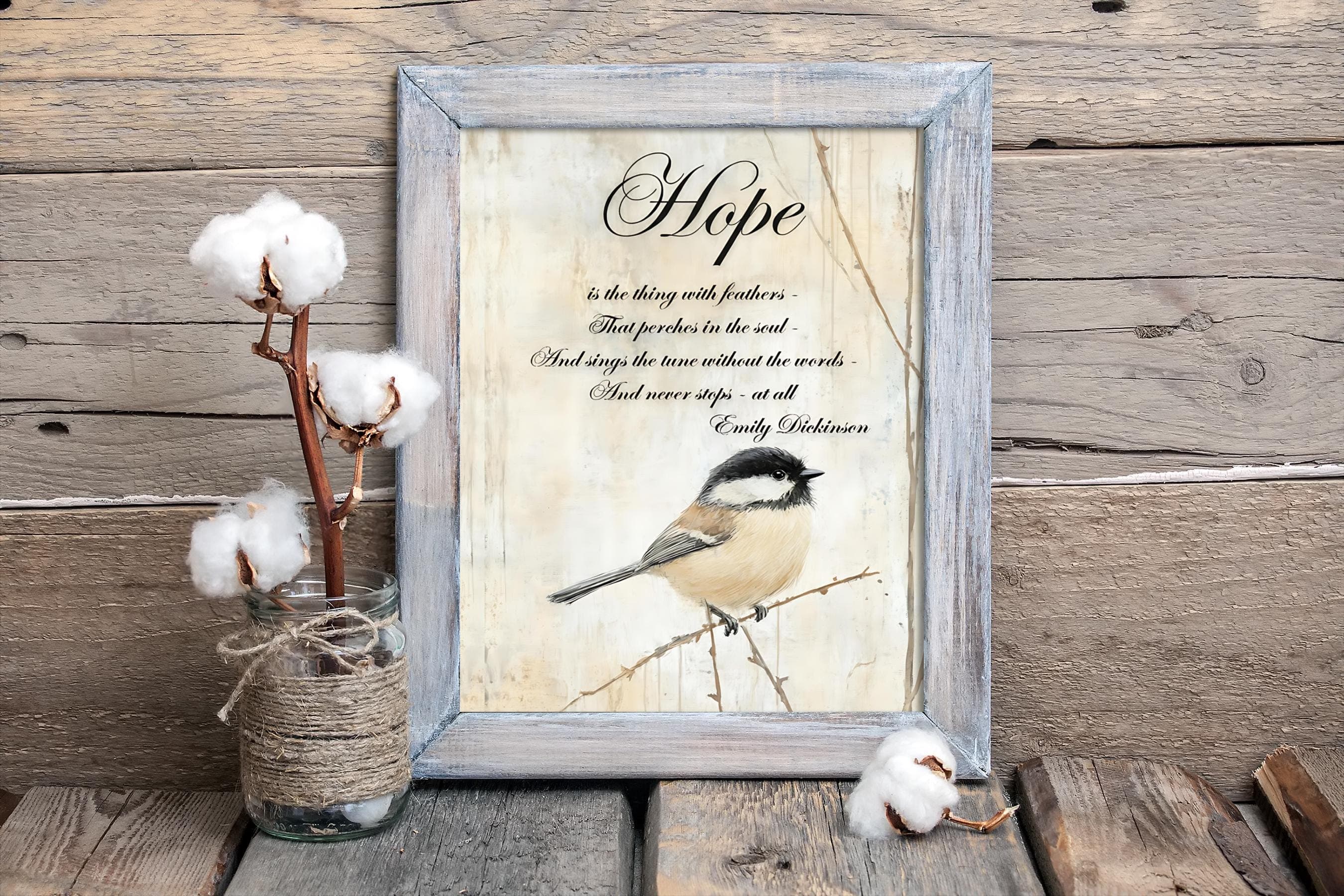 Hope Chickadee Fine Art Poster | Emily Dickinson Quote - image 4
