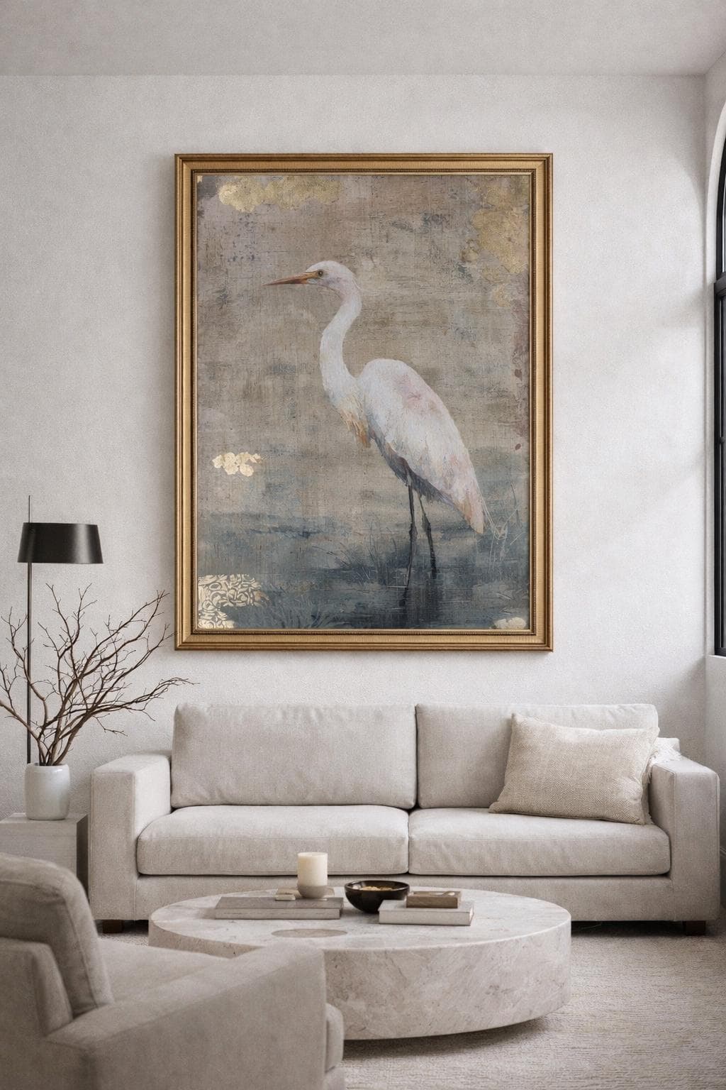 Wabi Sabi Egret Wall Art | Still Waters Collection | Coastal Bird Art | Quiet Luxury Decor - image 3