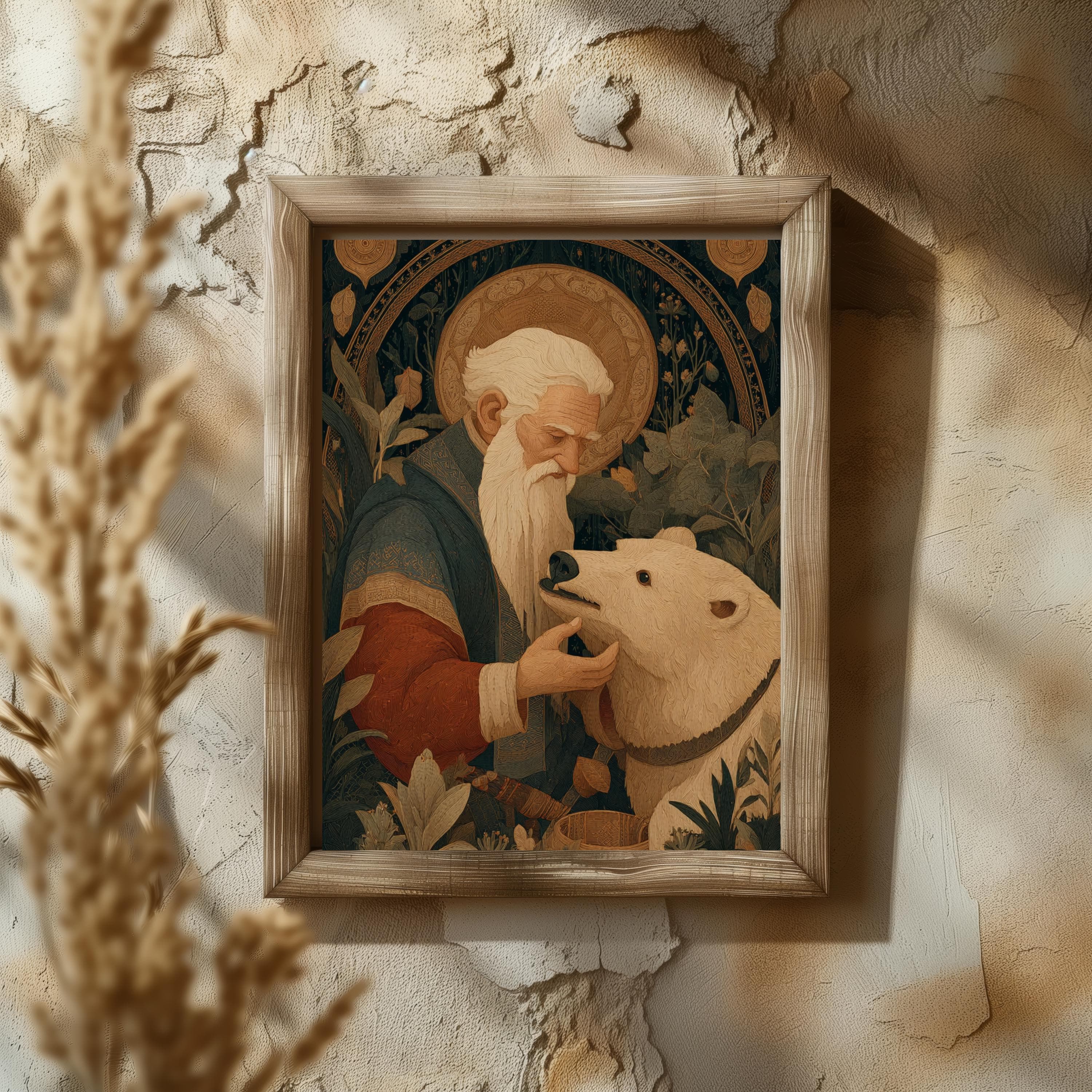 Saint Seraphim of Sarov Art Print, Russian Orthodox Icon, Fine Art Poster - image 3