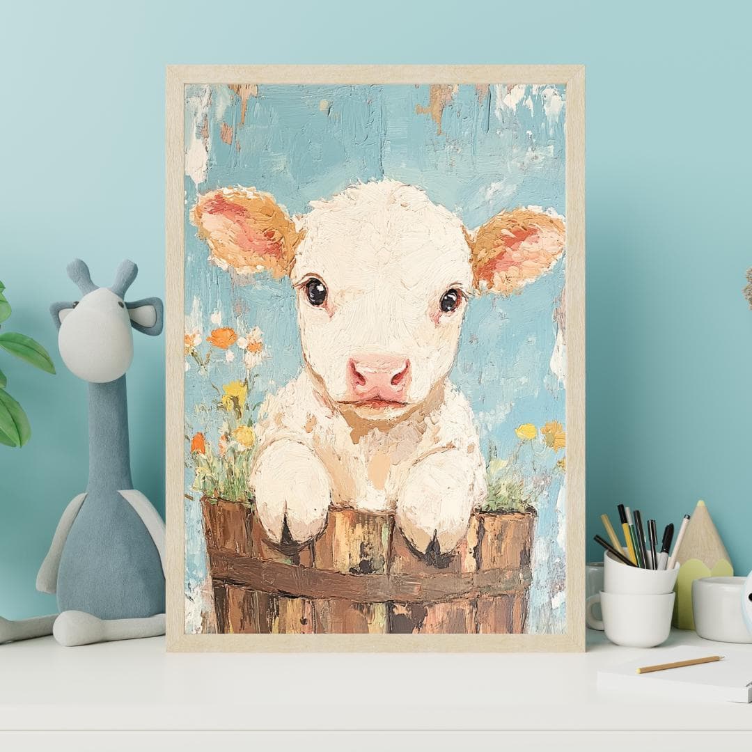 Baby Jersey Cow Watercolor Print: Rustic Farm Nursery Art - image 4