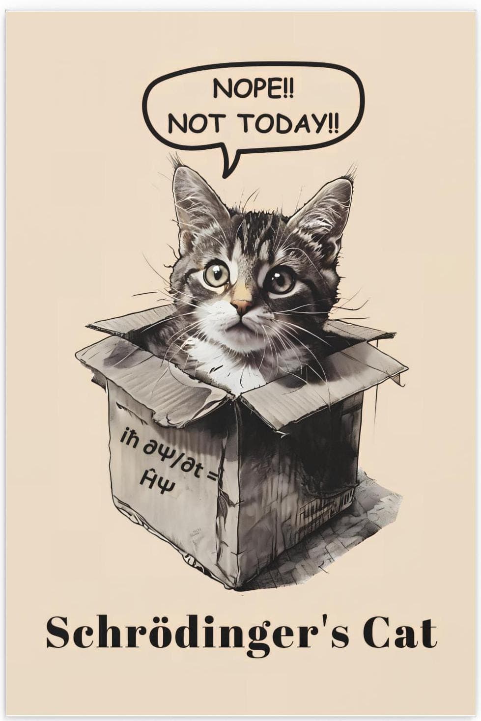 Schrödinger's Cat Poster: Funny Science Art for Physics & Cat Lovers - image 3