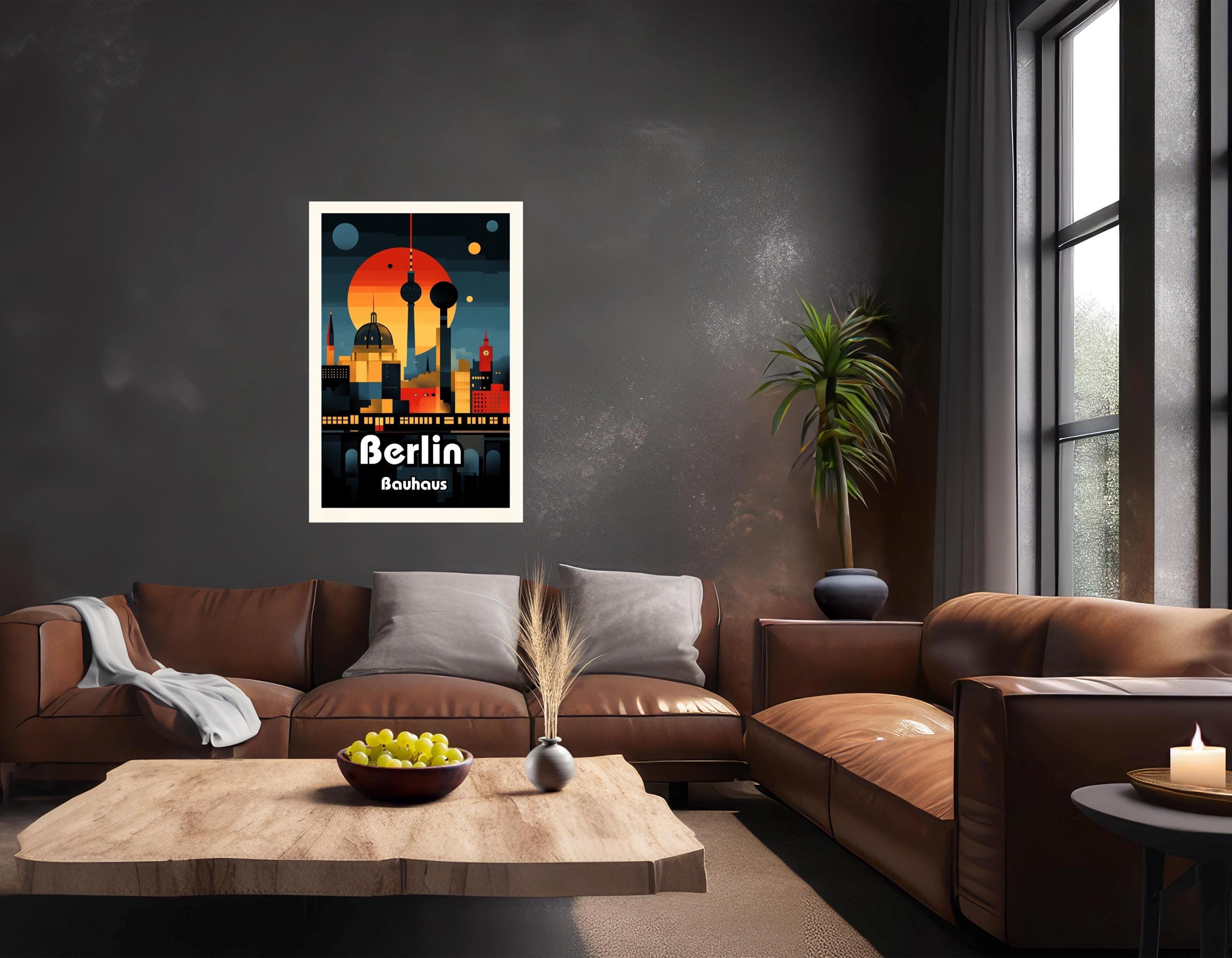 Bauhaus Berlin Travel Poster: Vintage Modernist Cityscape Art - image 4