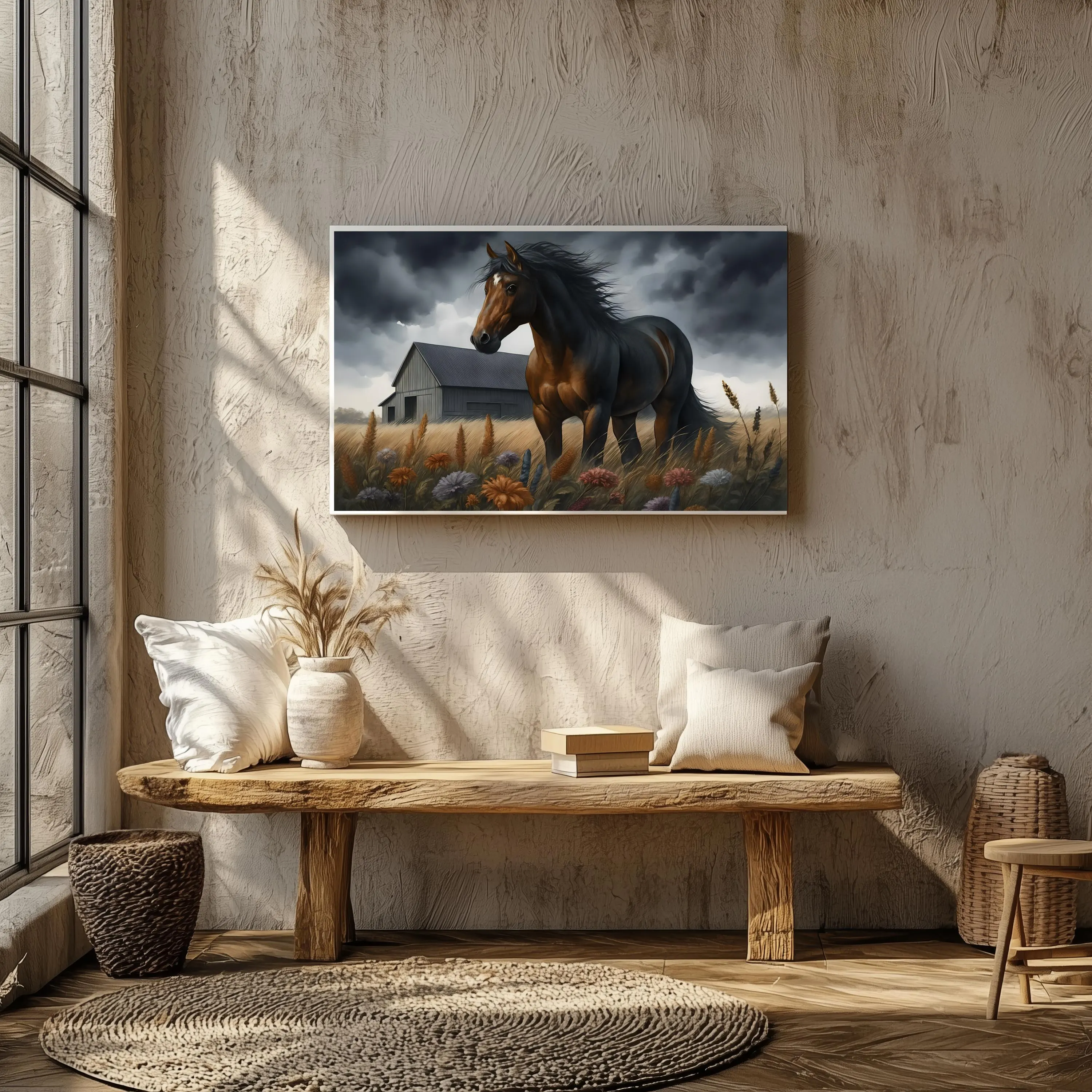 Moody Brown Horse Art Print: Vintage Equestrian Wall Decor - image 4