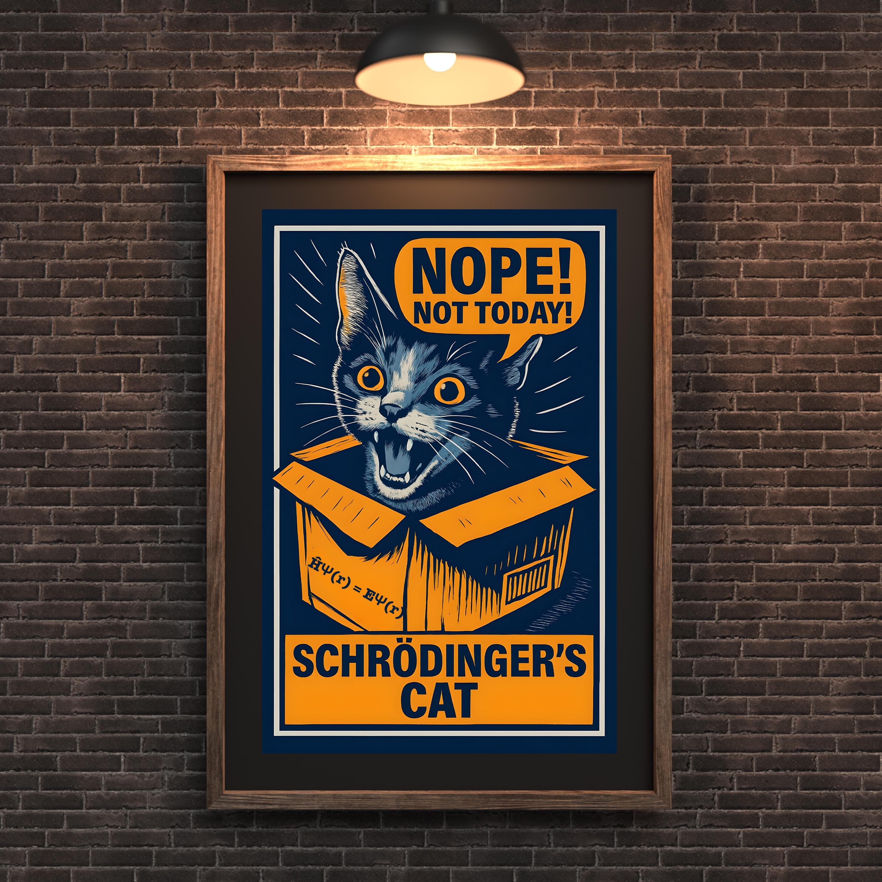 Schrödinger's Cat Poster: Funny Physics Pop Art Print - STEM Decor