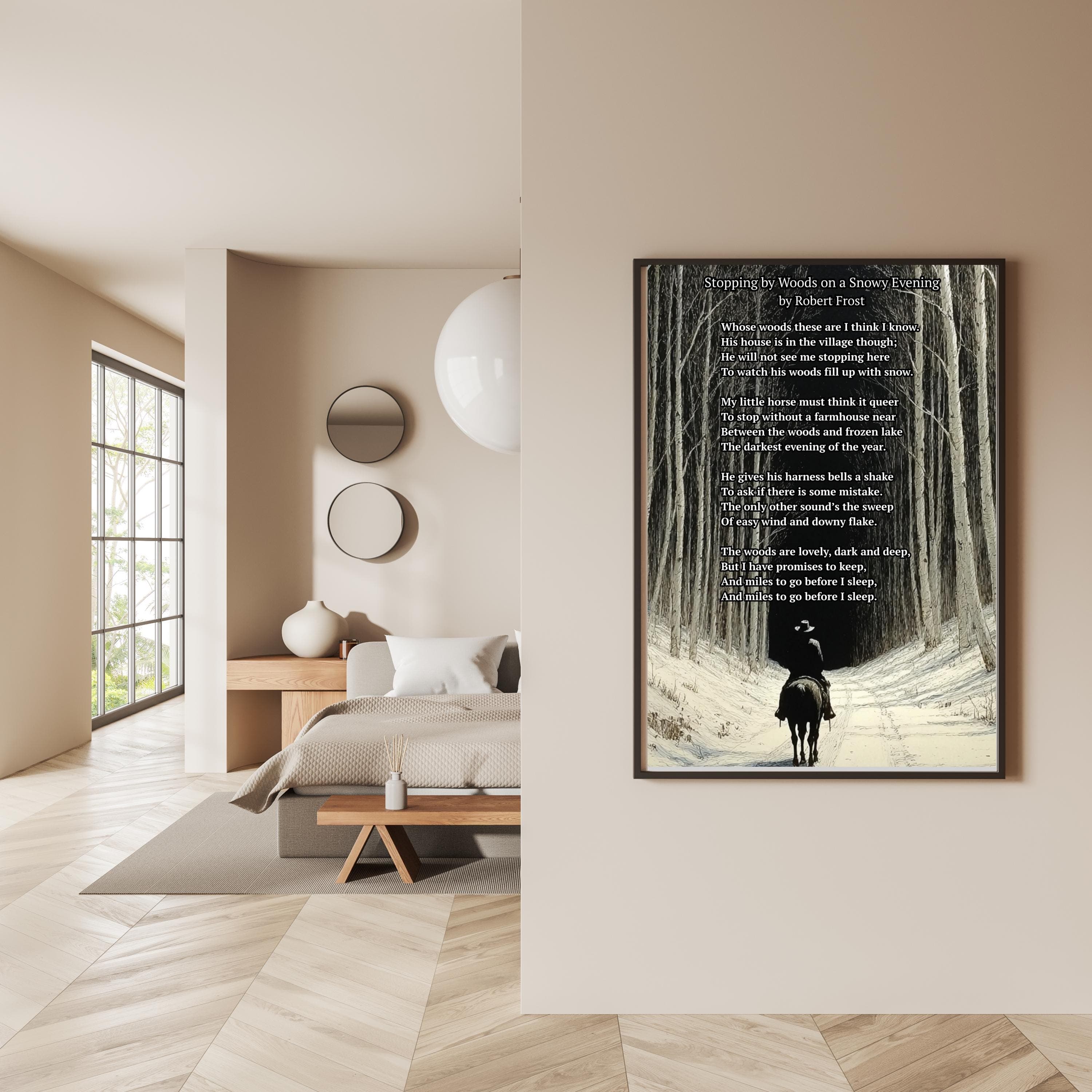 Robert Frost Poem Print: Snowy Woods Literary Wall Art - image 4