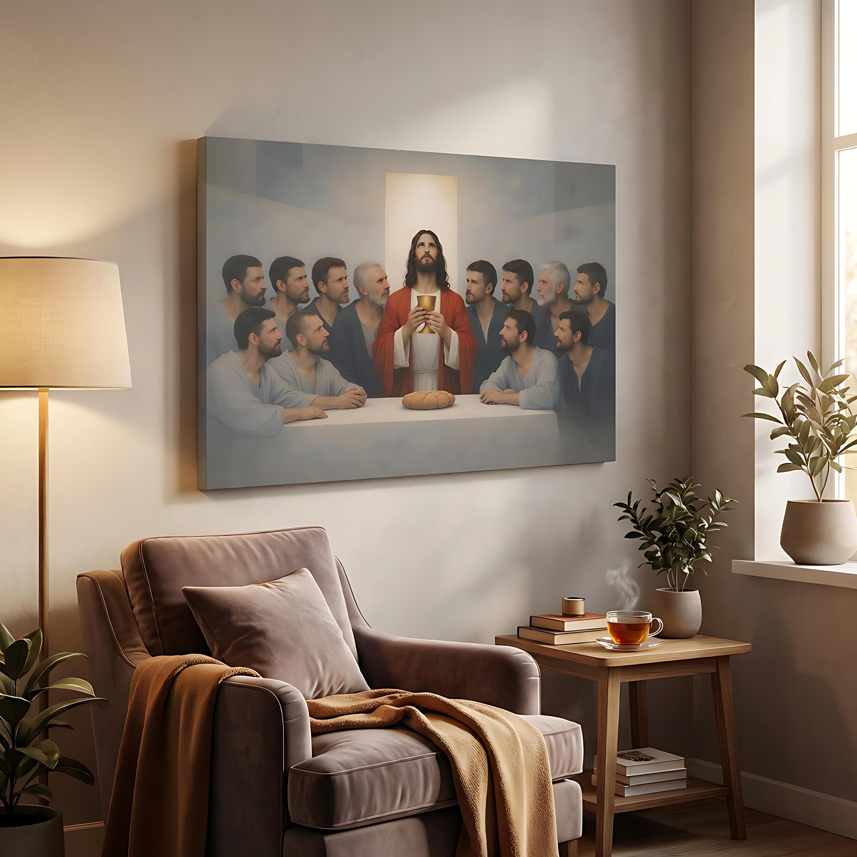 The Last Supper Canvas Print, Catholic Christian Dining Room Wall Art - image 3