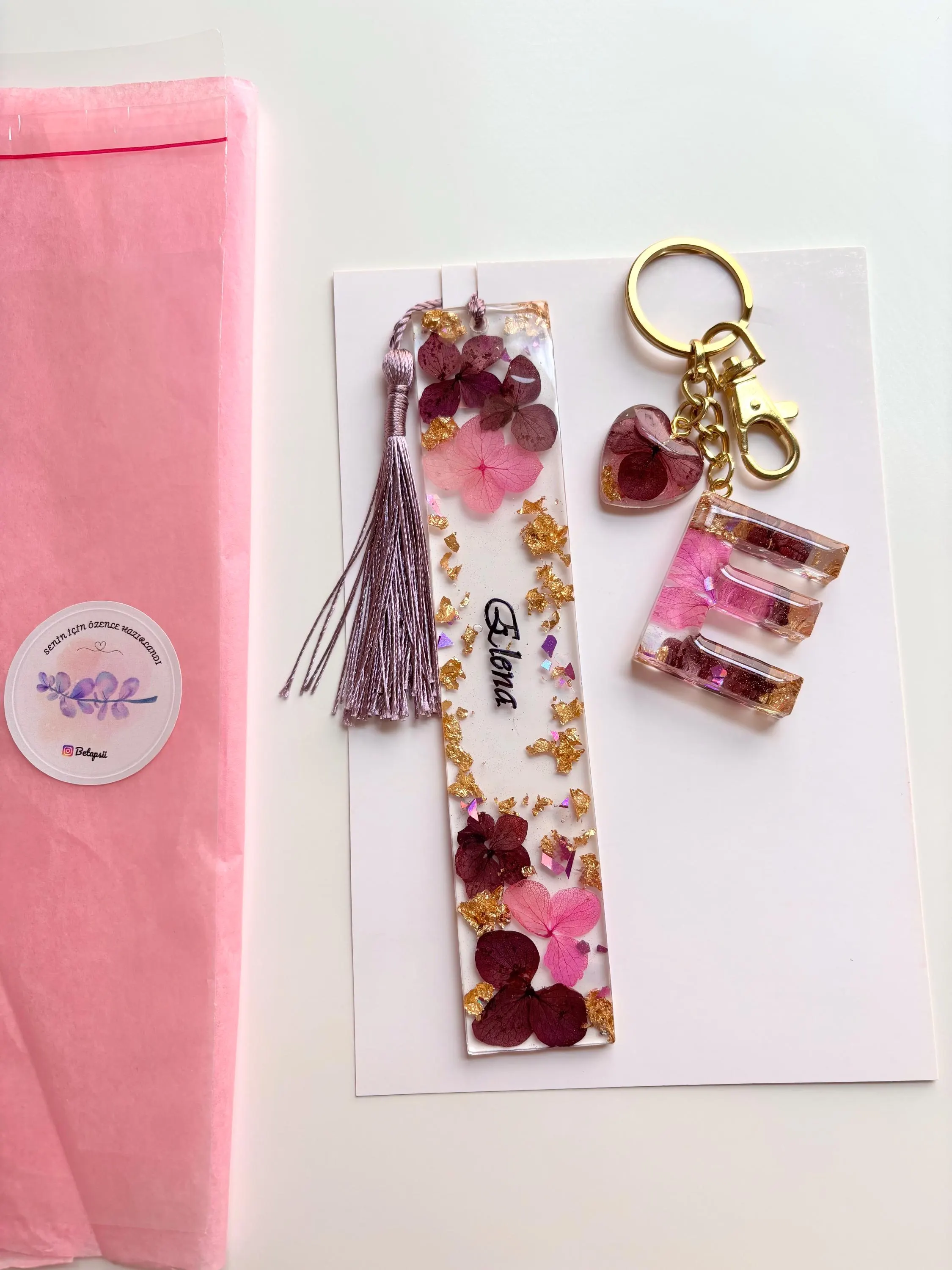 Epoxy Gift Set-Bookmark and Keychain
